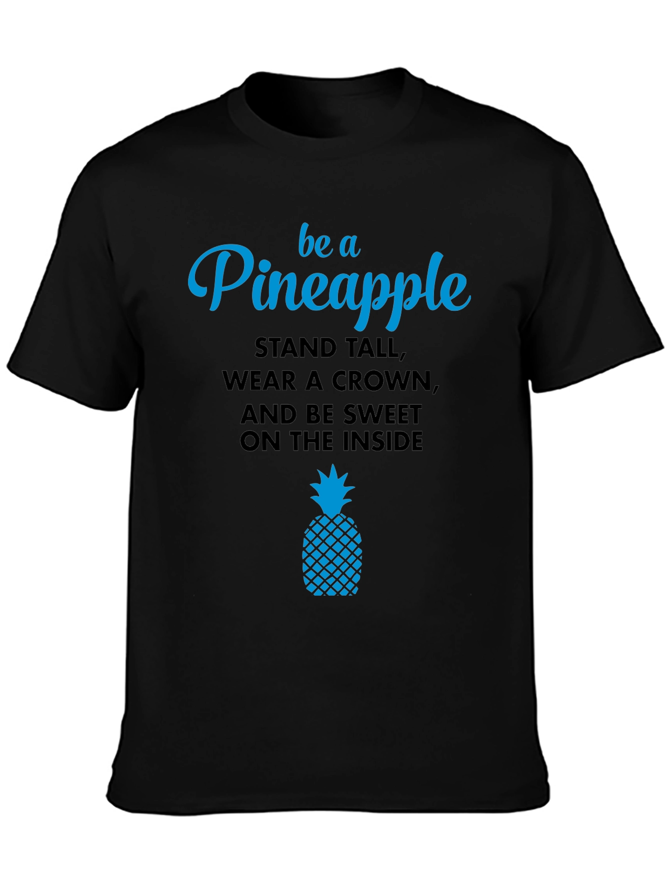 Black Be a Pineapple Graphic T-Shirt view 3