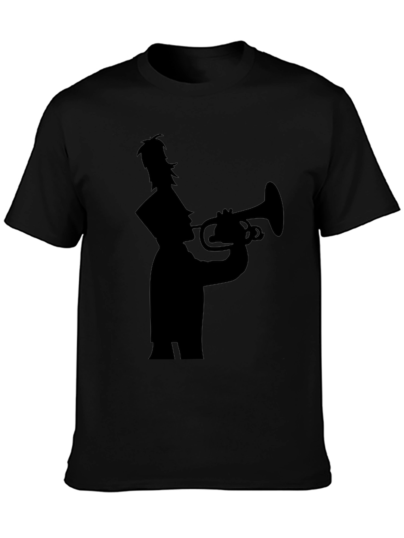 Black Trumpet Player Silhouette Tee - Black view 3