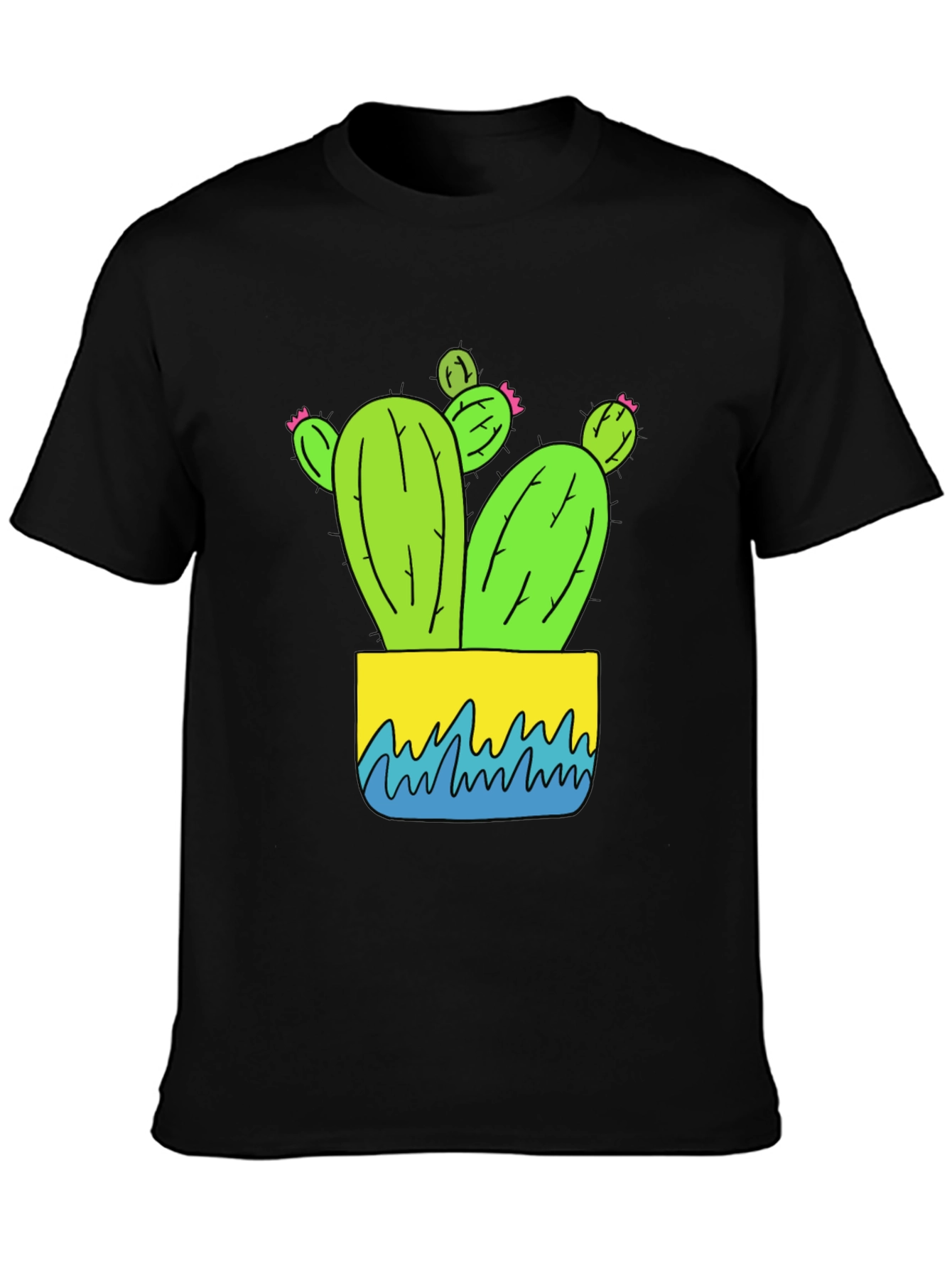 Black Cactus Graphic Tee - Black view 3