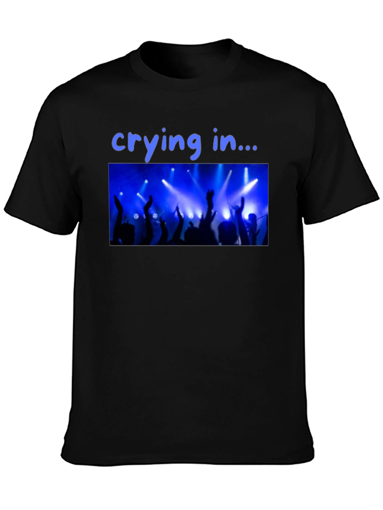Black Crying in Concert T-Shirt - Black Crew Neck Graphic Tee view 3