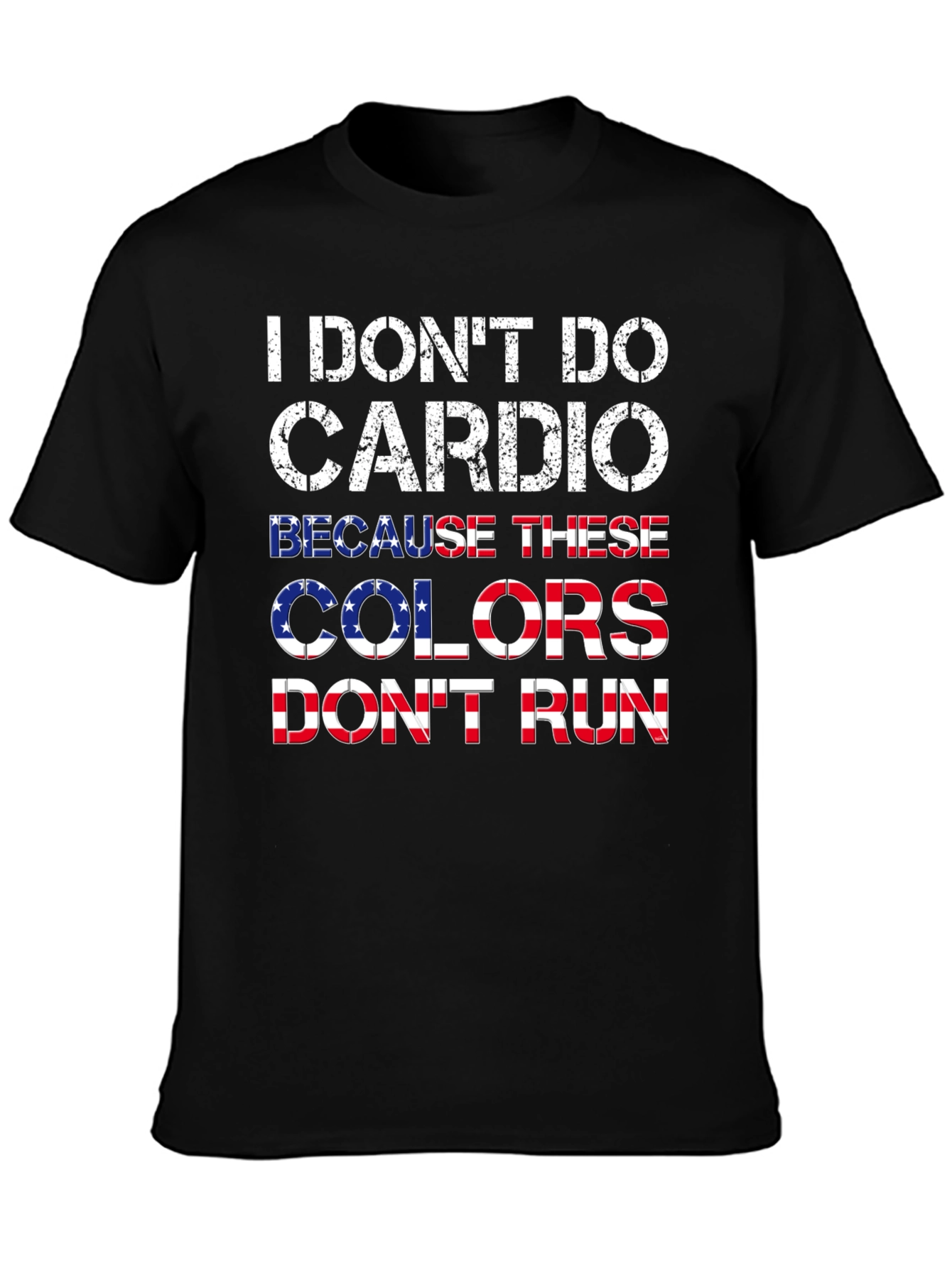 Black I Don't Do Cardio Patriotic T-Shirt view 3