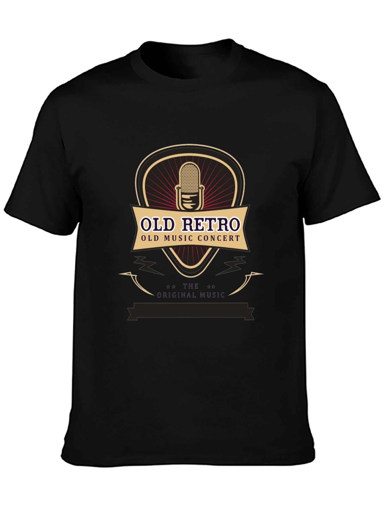 Black Vintage Retro Music Concert T-Shirt view 3