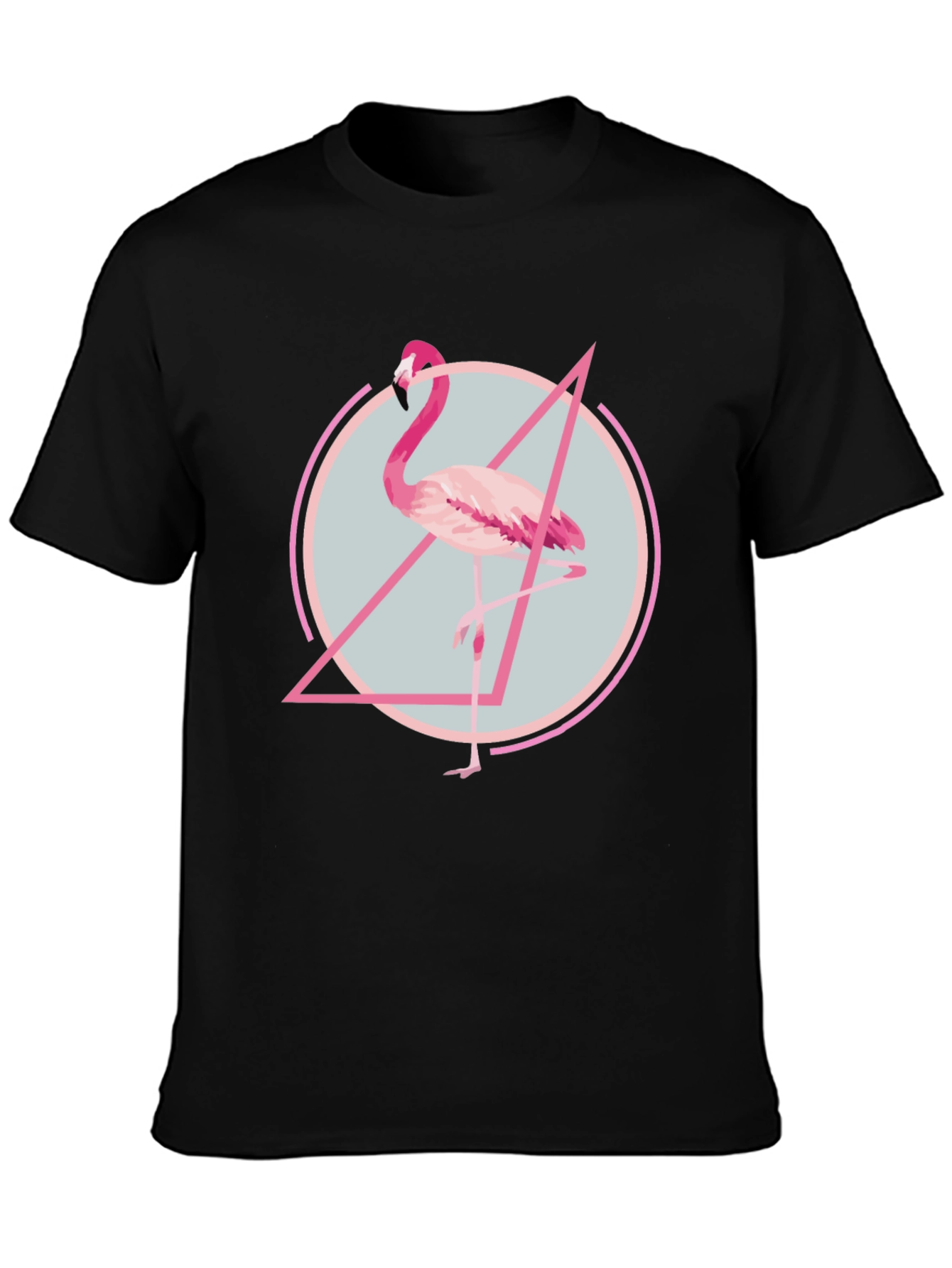 Black Flamingo Graphic Tee - Modern Print T-Shirt view 3