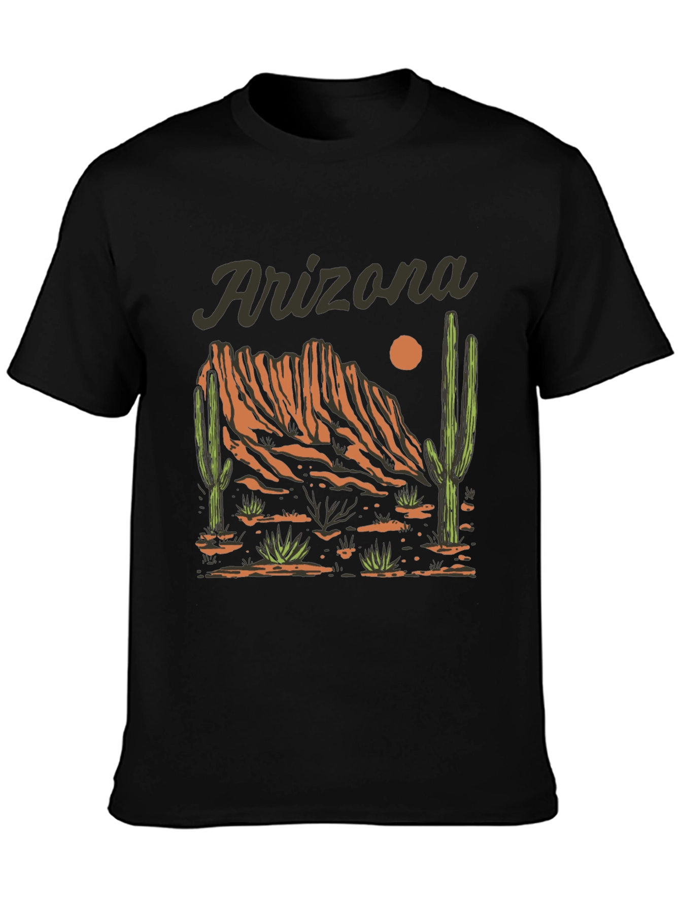 Black Arizona Desert Graphic T-Shirt view 3