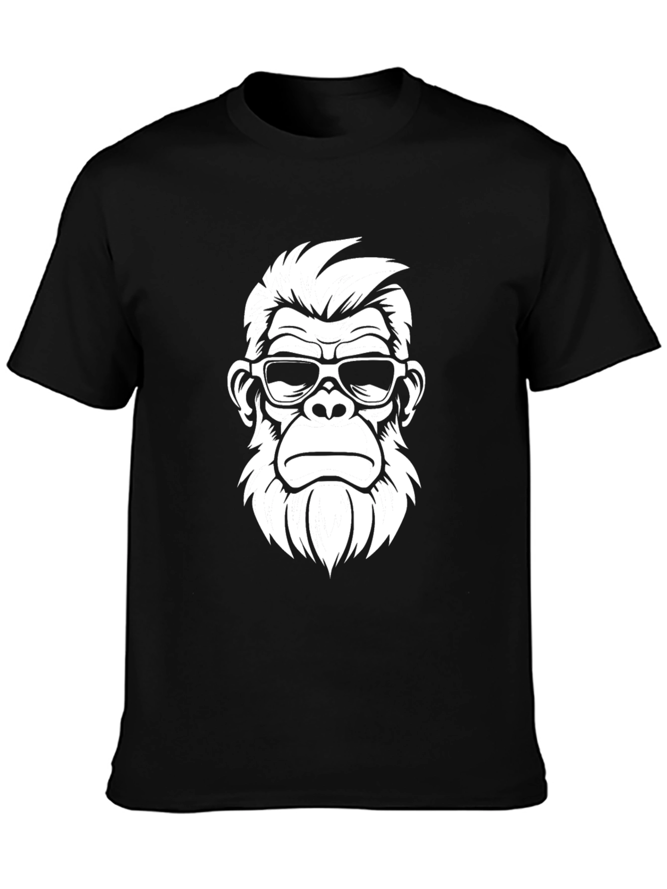 Black Cool Ape Graphic Tee - Black Cotton T-Shirt view 3