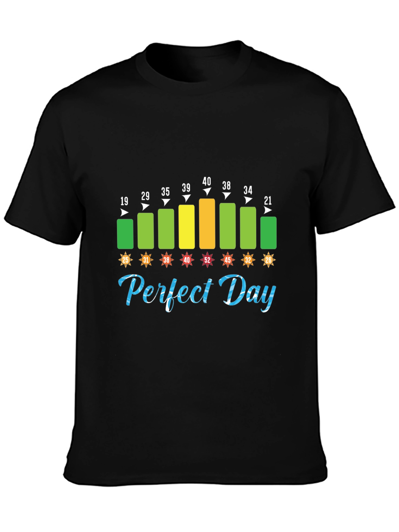Black Perfect Day Temperature T-Shirt view 3
