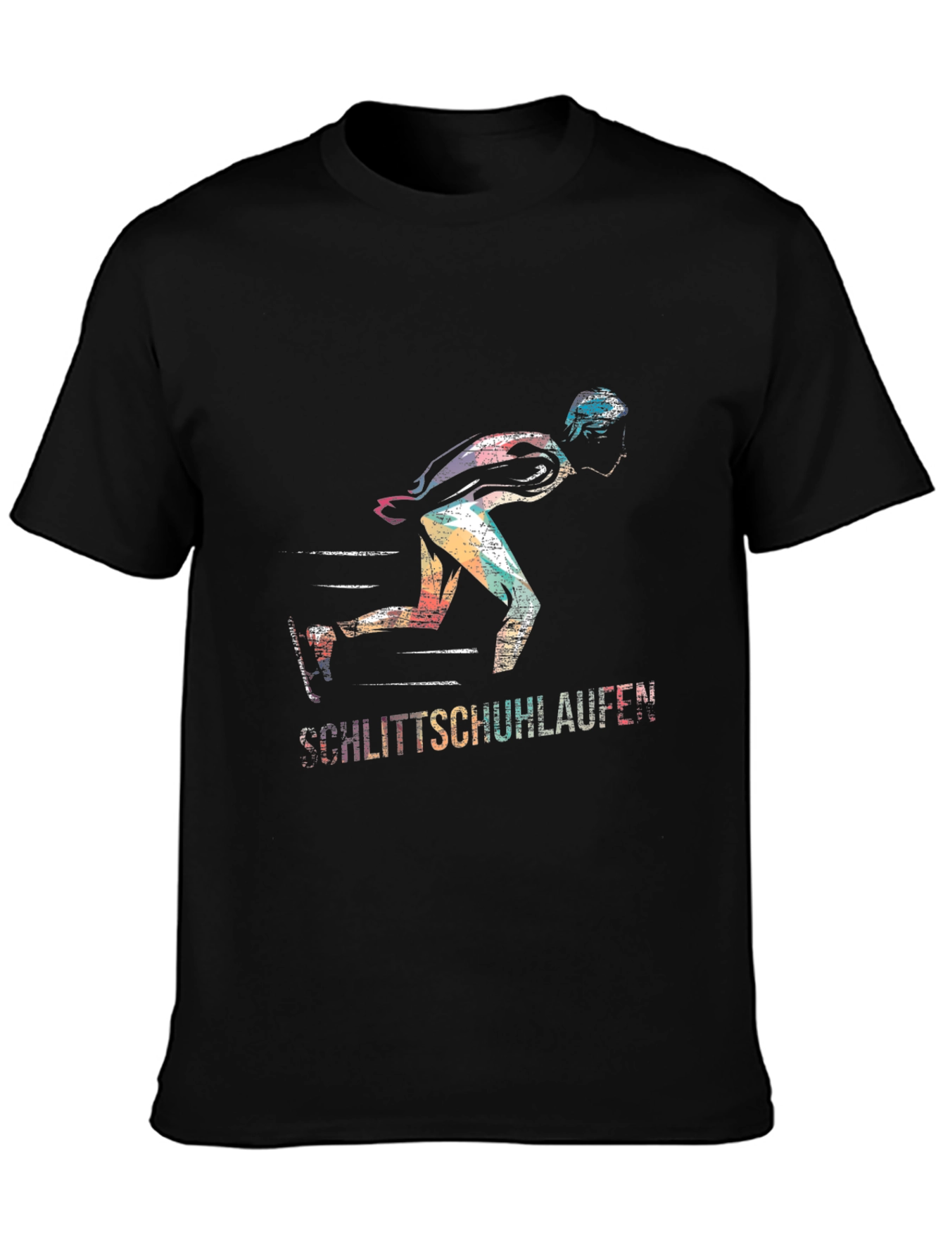 Black Schlittschuhlaufen Graphic Tee view 3