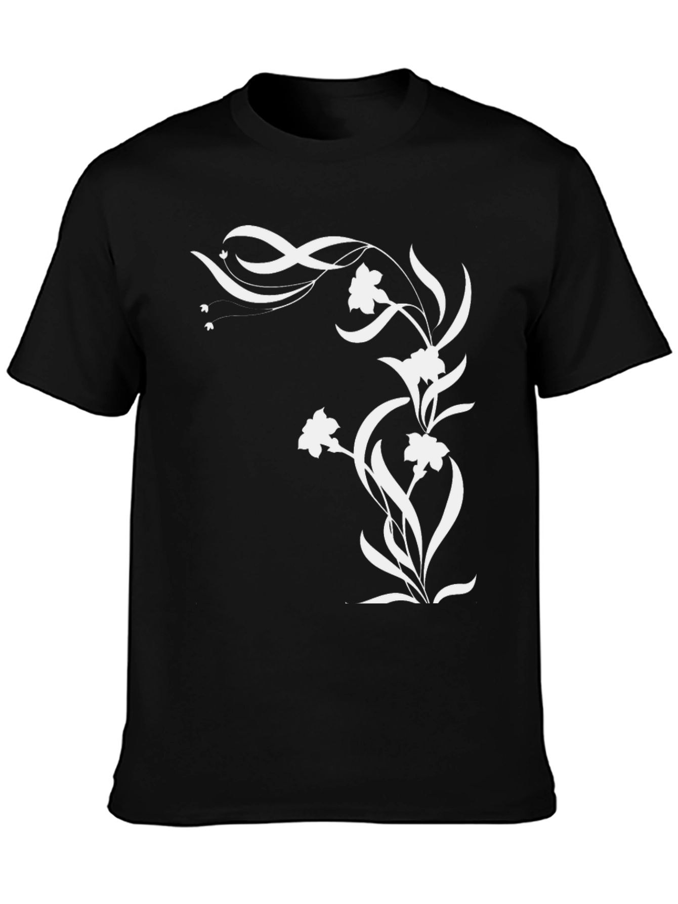 Floral Graphic Black T-Shirt - Stylish Men's Tee - 3