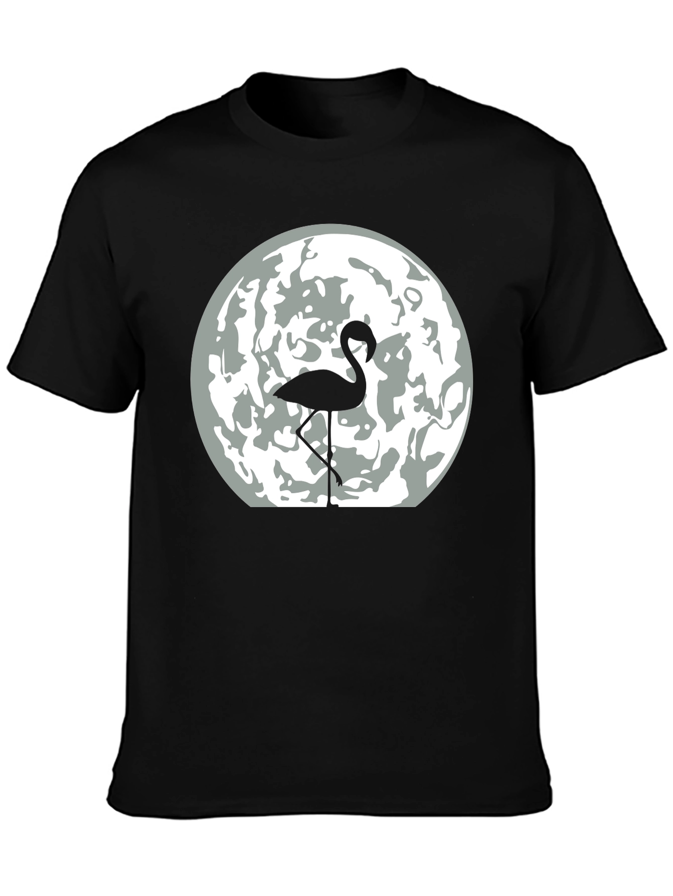 Black Flamingo Moon Graphic Tee - Men's Black T-Shirt view 3