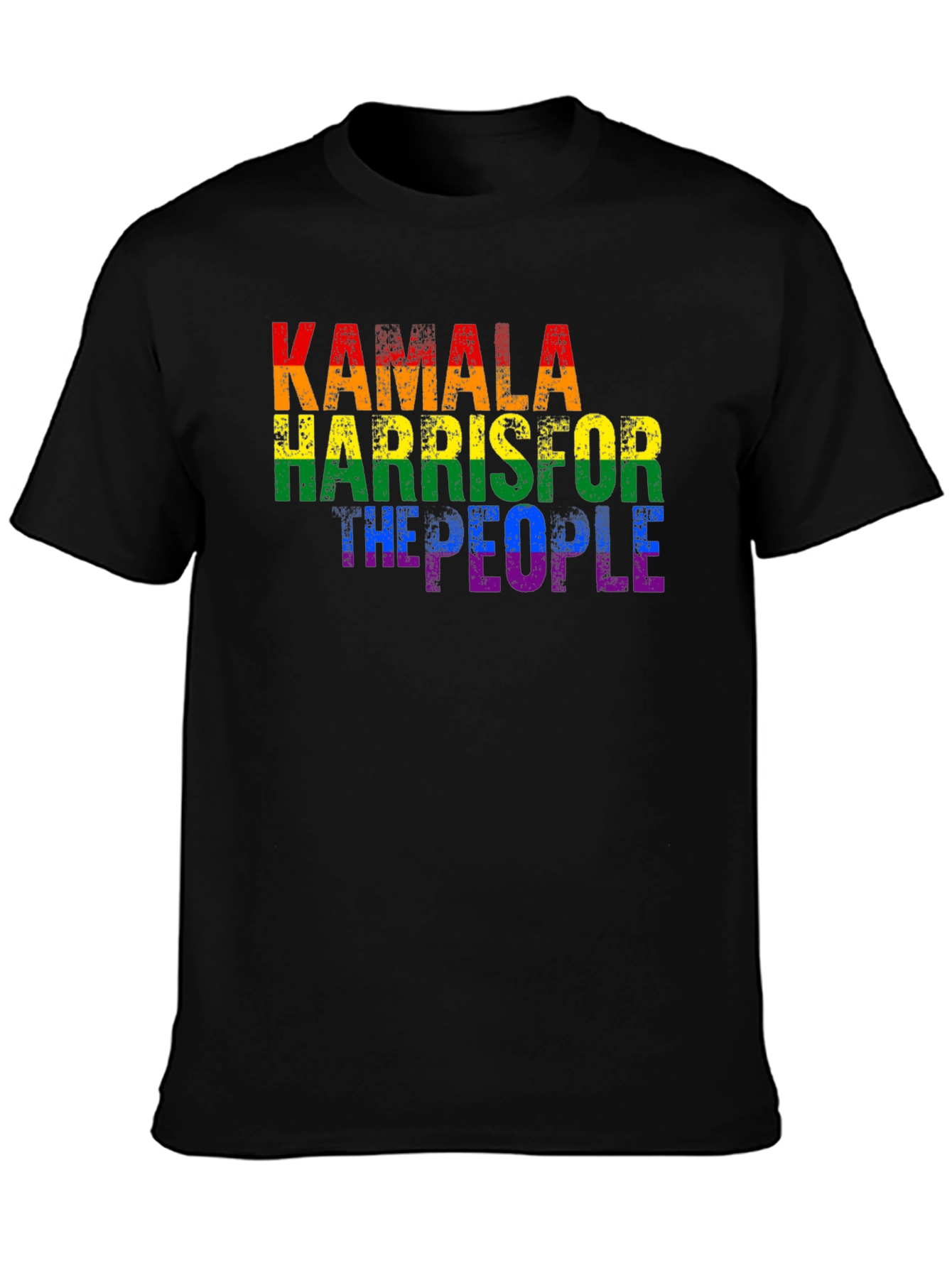 Black Kamala Harris For The People LGBT Pride T-Shirt view 3