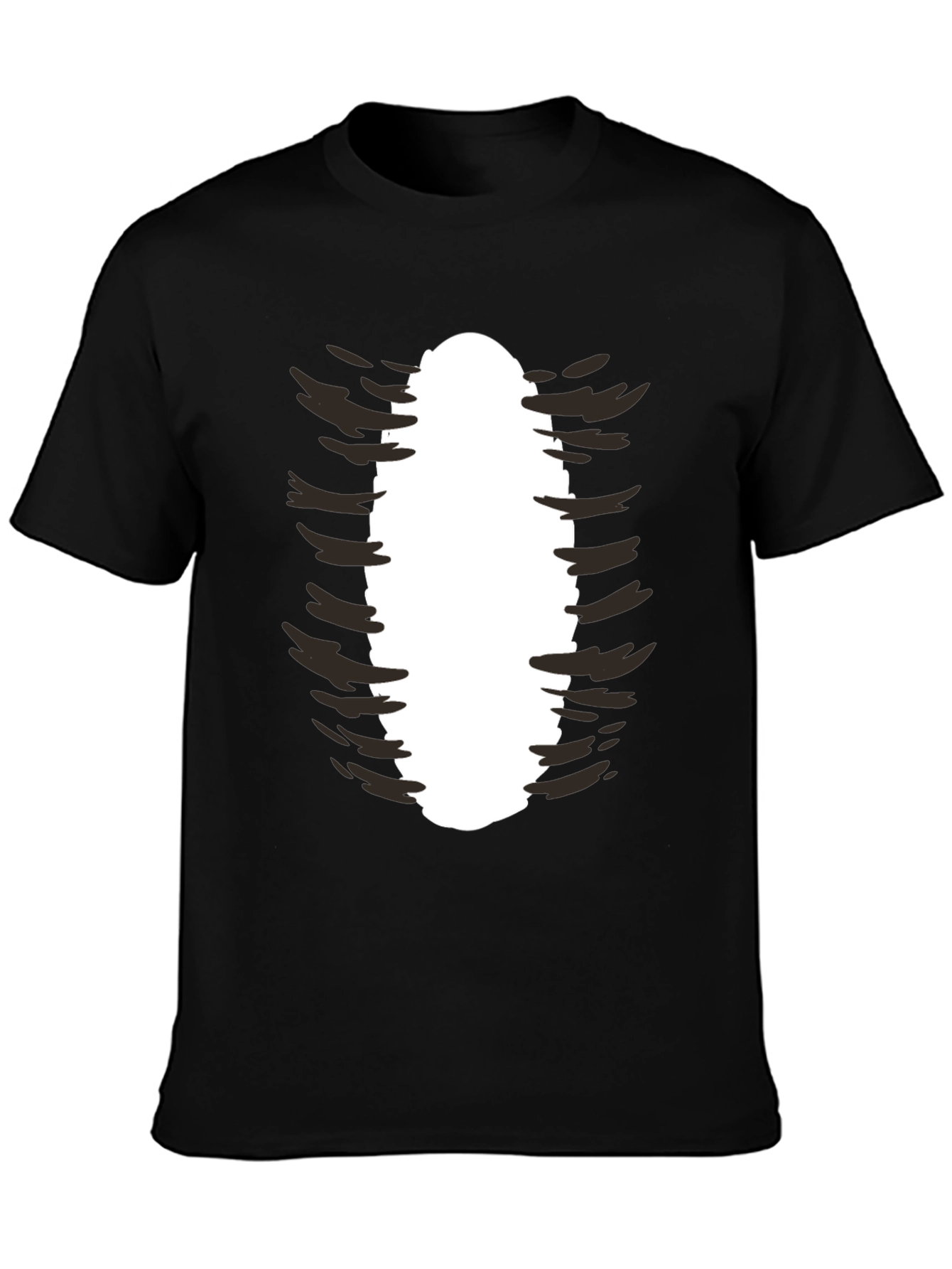 Black Ripped Rib Cage Graphic Tee - Black T-Shirt view 3