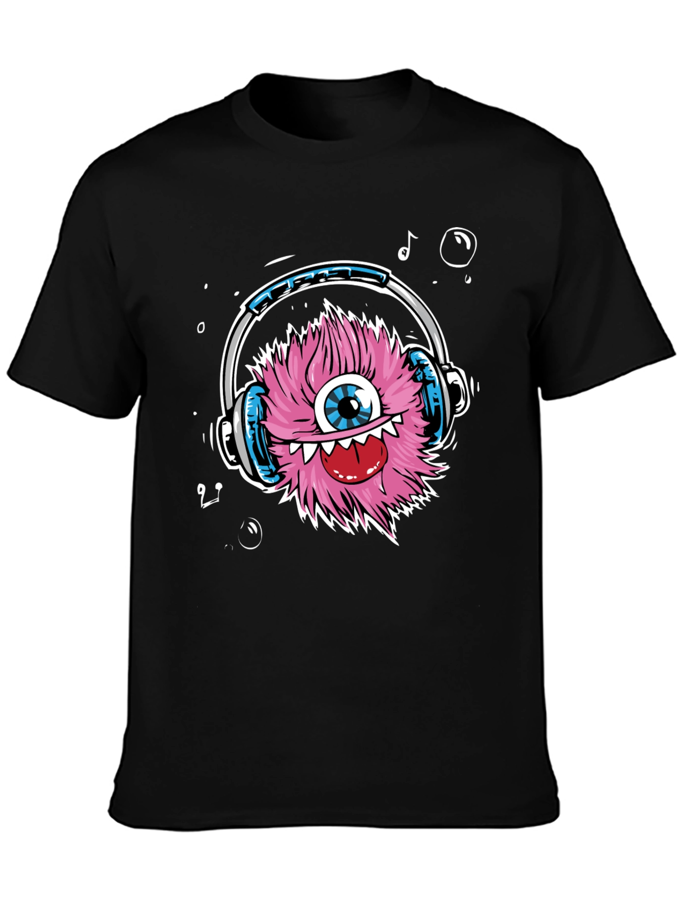 Black Monster Headphones Graphic Tee - Funky & Unique view 3