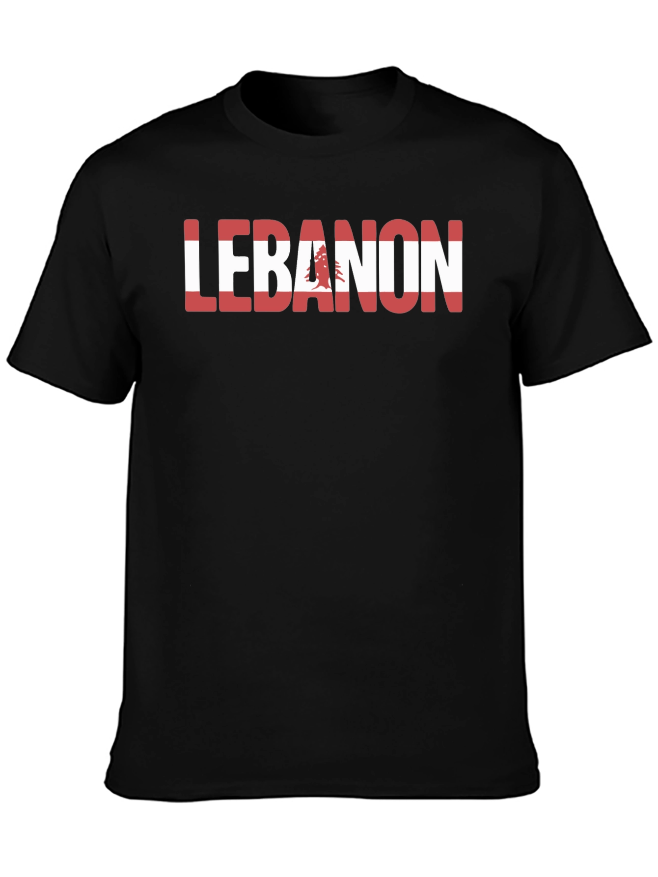 Black Lebanon Flag T-Shirt - National Pride view 3