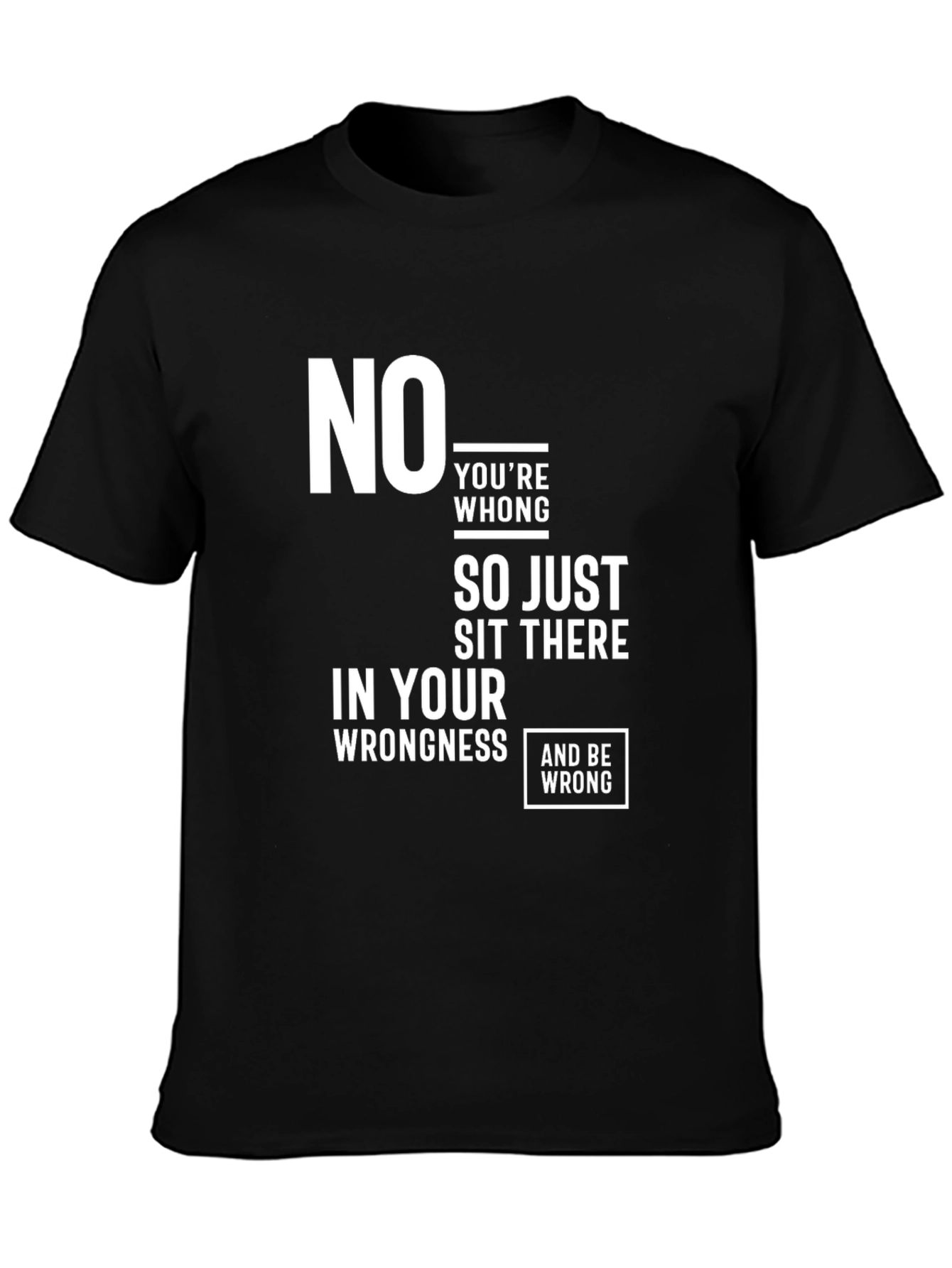 Black Humorous 'Wrongness' Graphic Tee - Black view 3
