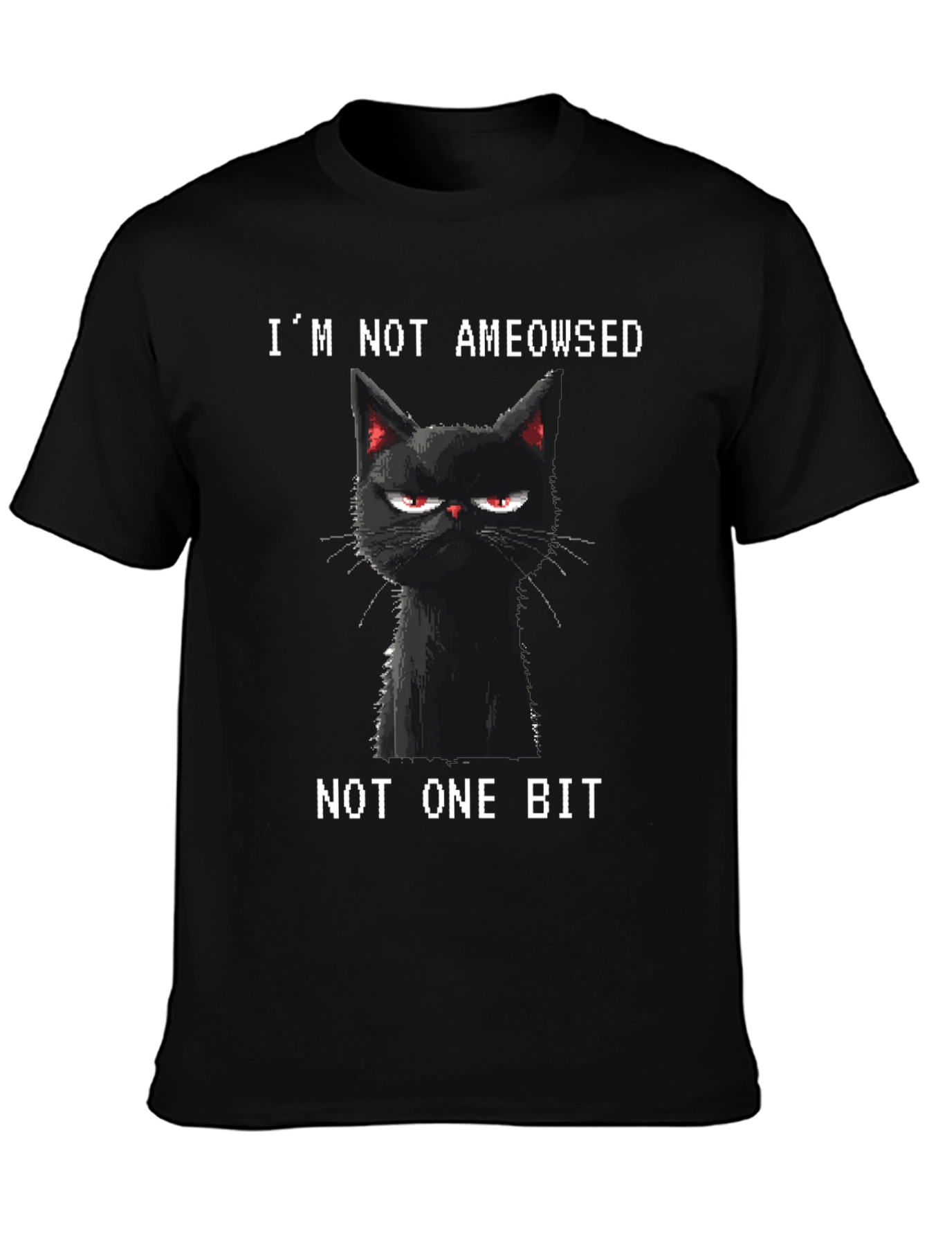 Black Grumpy Cat T-Shirt - I'm Not Ameowsed view 3