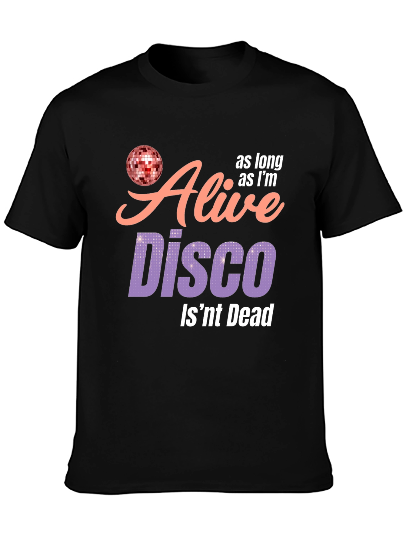 Black Alive Disco T-Shirt - Disco Ball Graphic Tee view 3