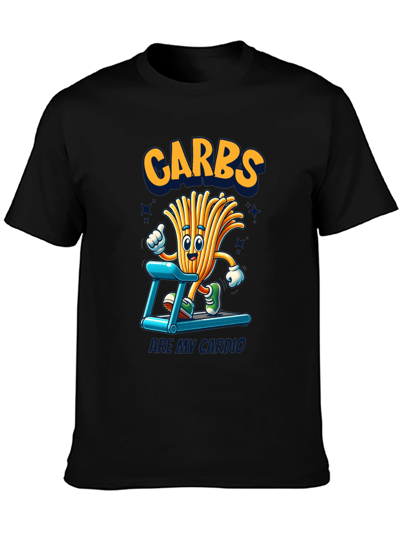 Black Carbs Are My Cardio Funny T-Shirt view 3