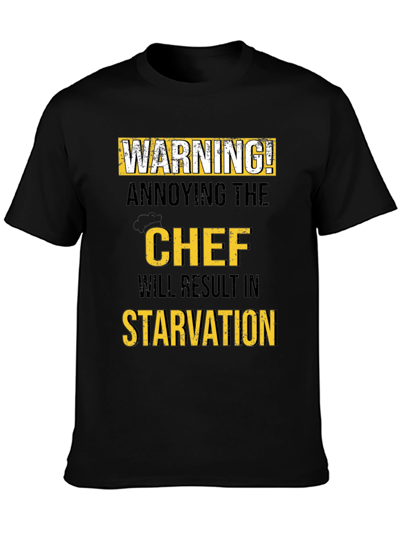 Black Warning Annoying the Chef T-Shirt view 3