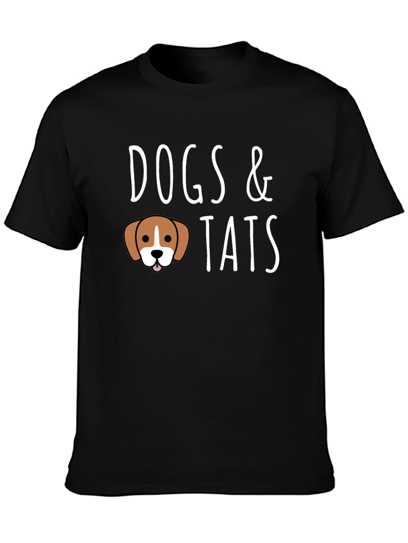 Black Dogs & Tats Graphic T-Shirt - Soft Cotton Crew Neck view 3