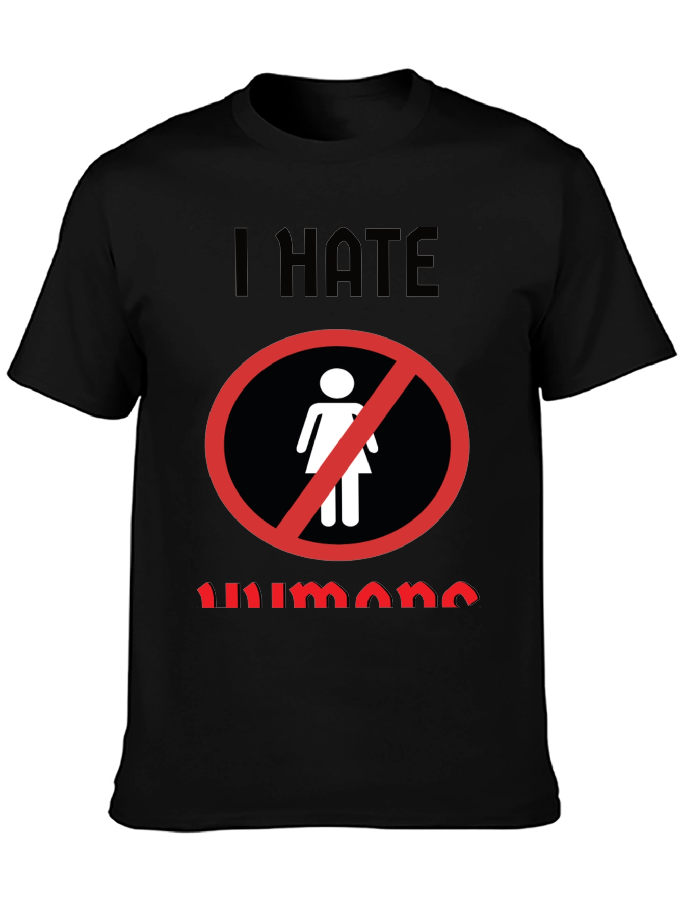 Black I Hate Humans Graphic Novelty T-Shirt view 3