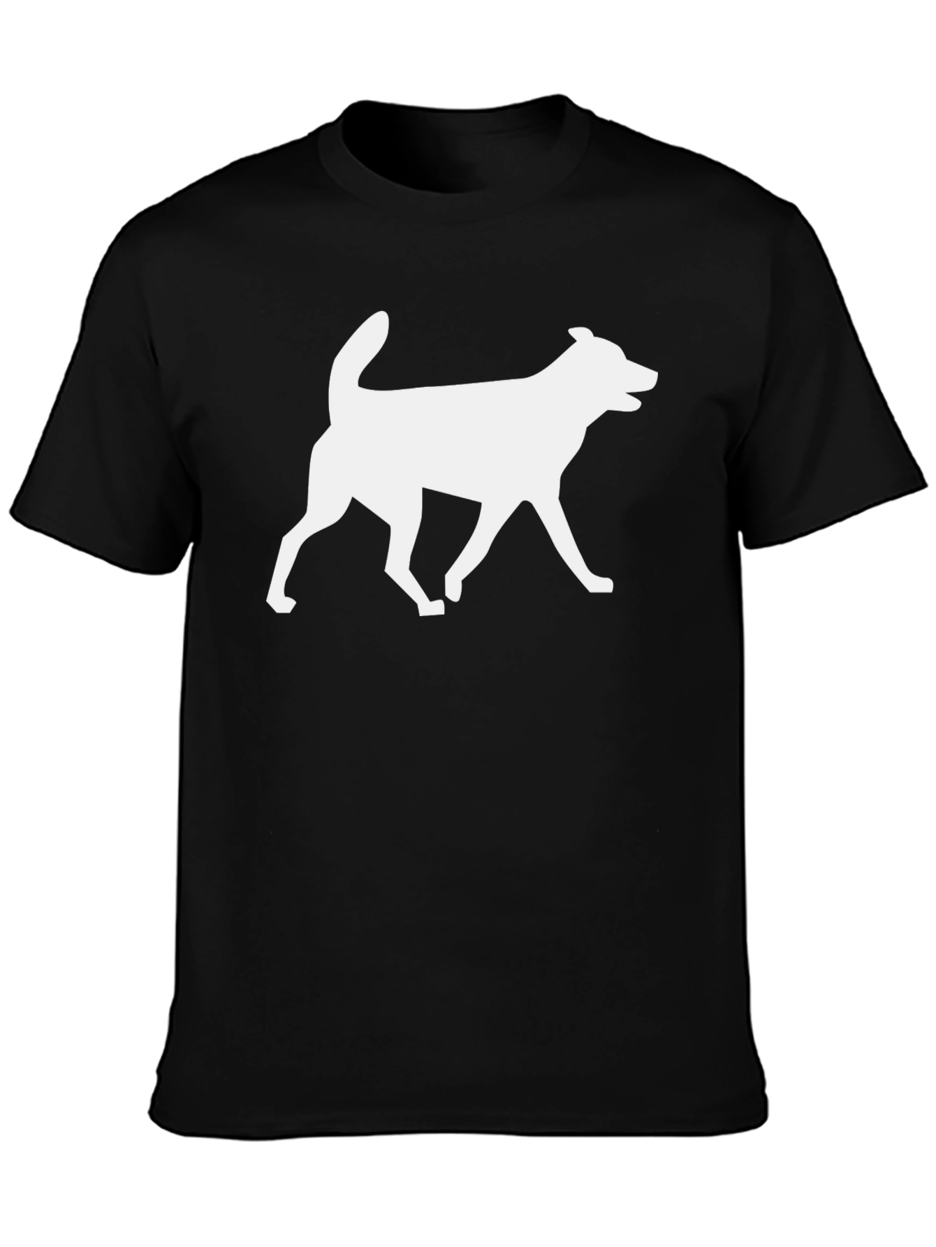 Black Dog Silhouette Graphic Tee - Black Cotton Blend view 3