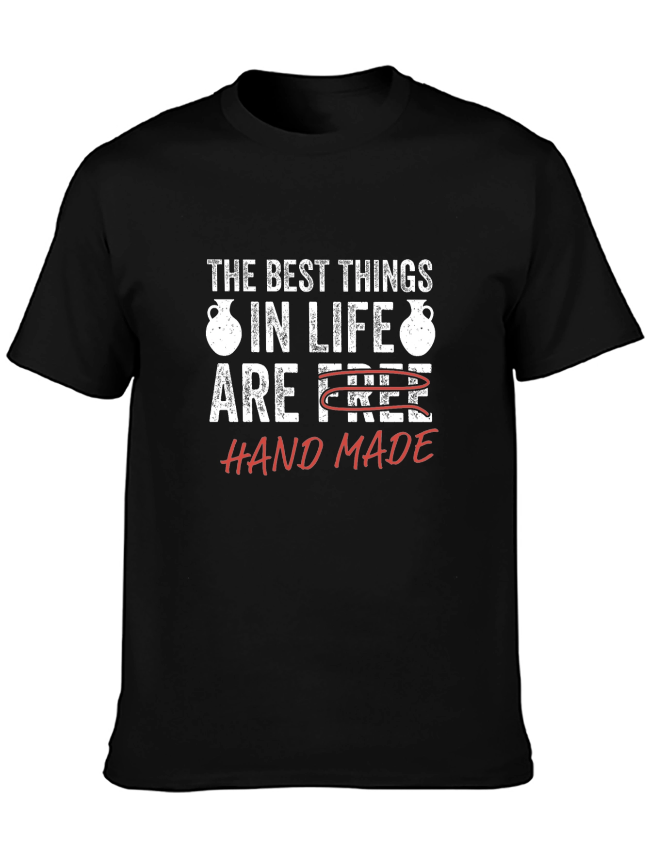 Black Handmade Pottery Lover T-Shirt - Best Things in Life Tee view 3
