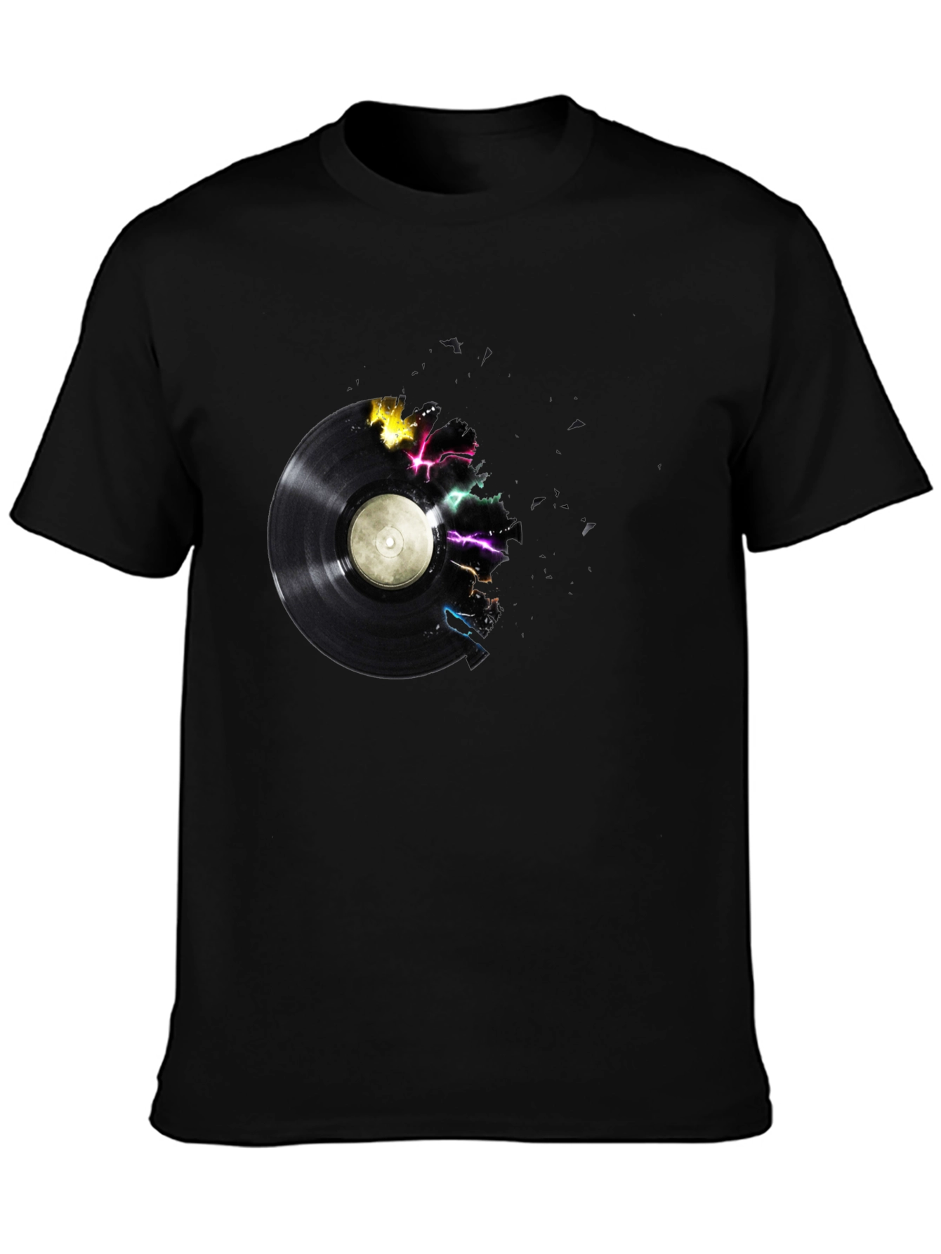 Black Vinyl Record Graphic Tee - Black view 3