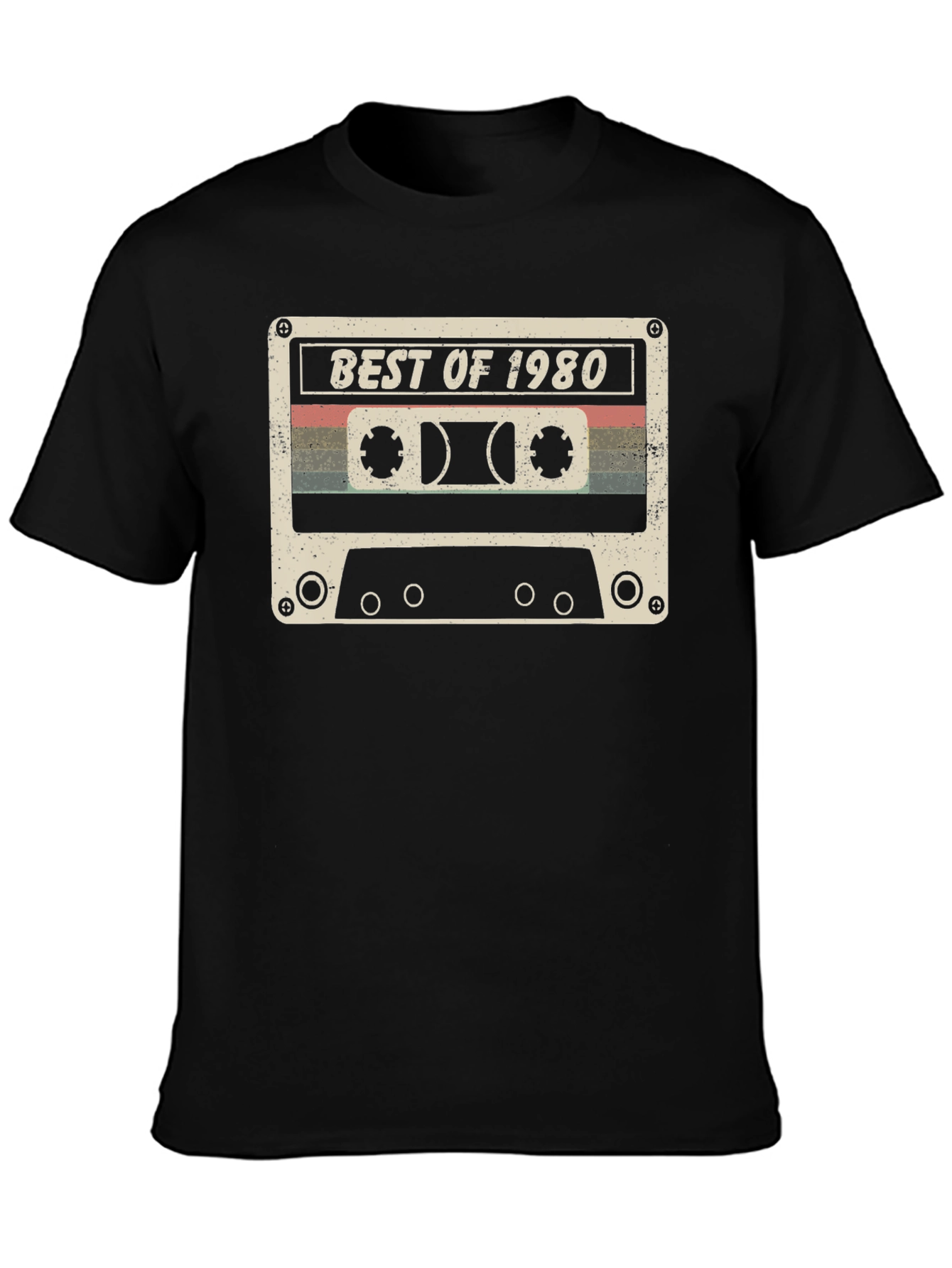 Black Best of 1980 Cassette Tape T-Shirt - Retro Style view 3