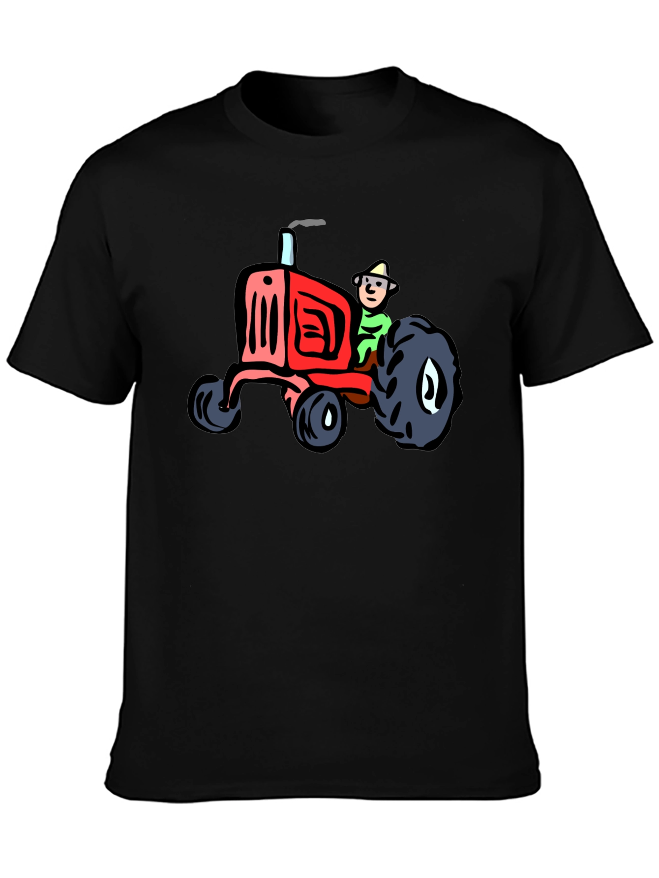 Black Cartoon Tractor T-Shirt - Quirky & Fun! view 3