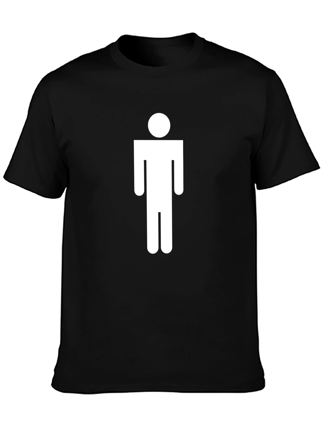 Black Minimalist Man Symbol Black Tee - Unisex view 3