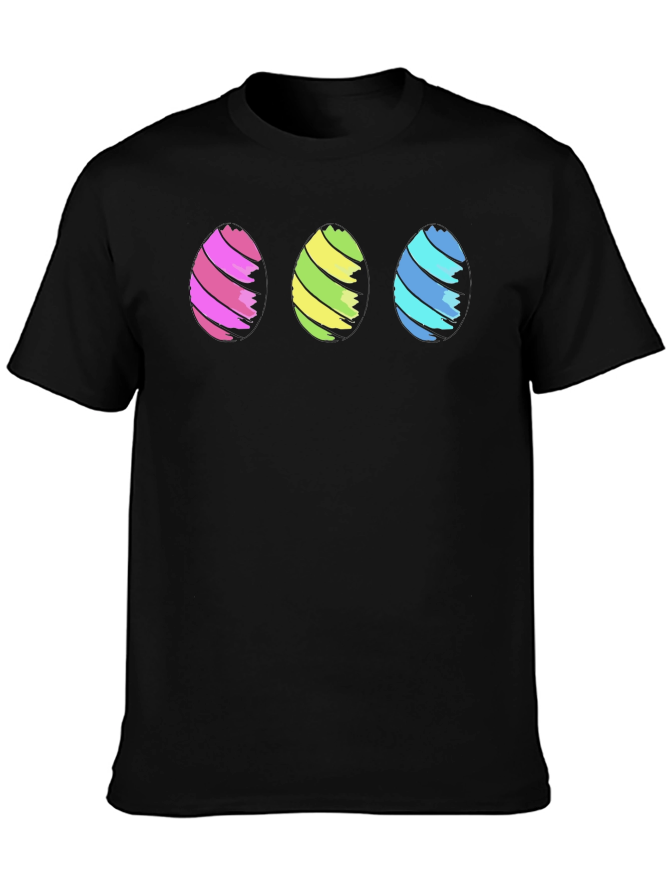 Black Easter Egg Graphic Tee - Men's Short Sleeve Crew Neck T-Shirt view 3