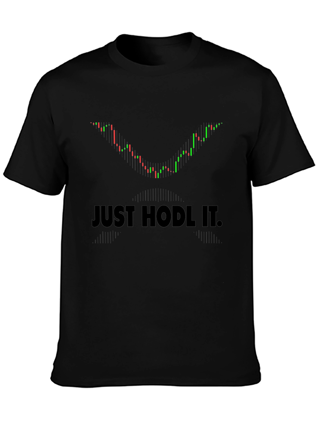 Black Just Hodl It Crypto Trading Black T-Shirt view 3
