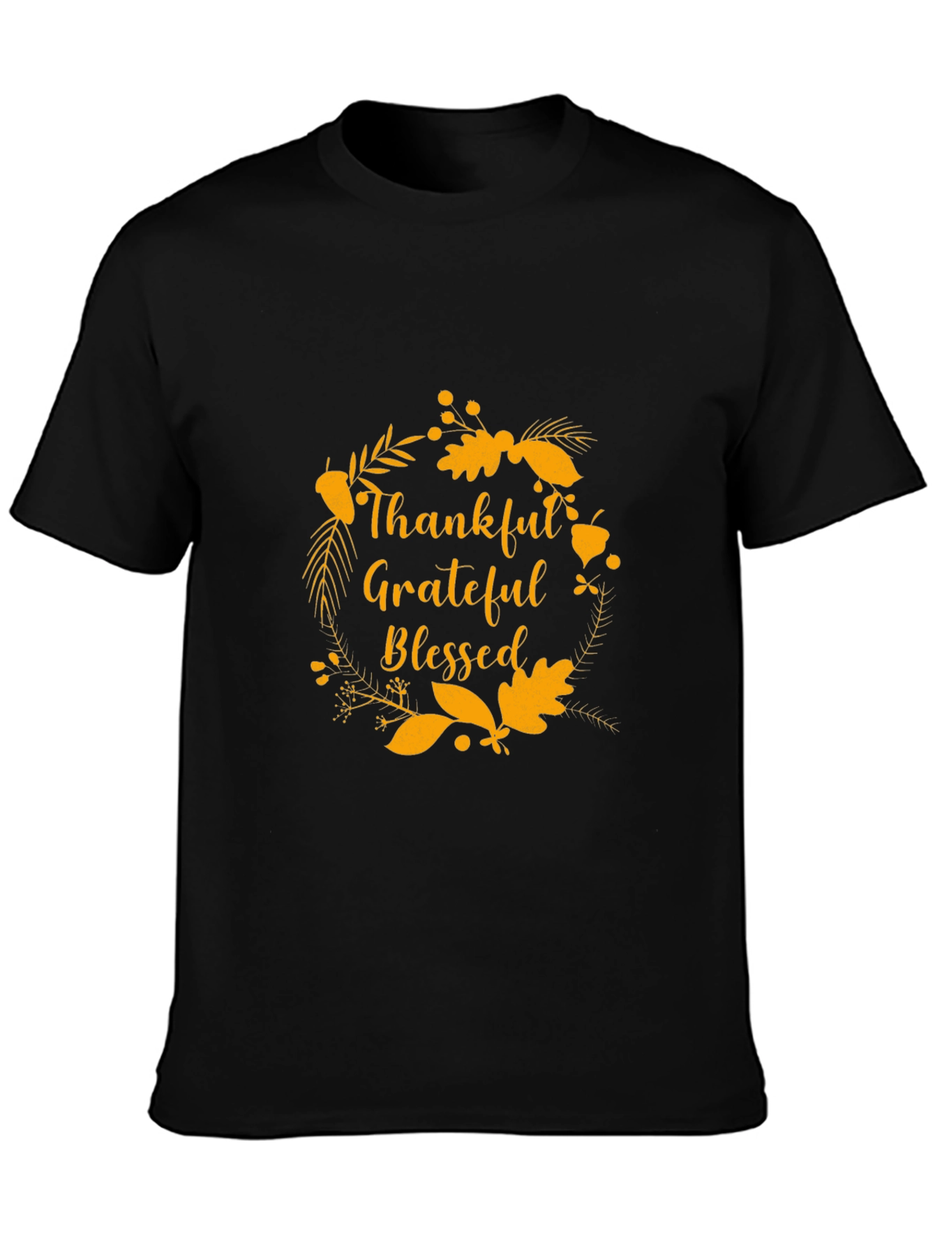 Black Thankful Grateful Blessed T-Shirt view 3
