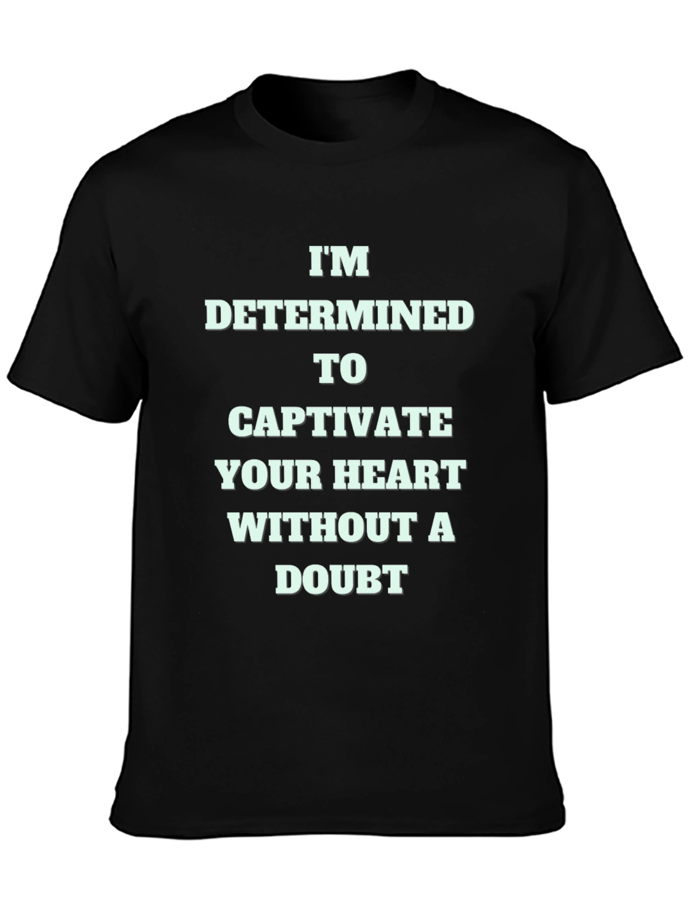 Black Captivate Heart T-Shirt - Funny Novelty Graphic Tee view 3