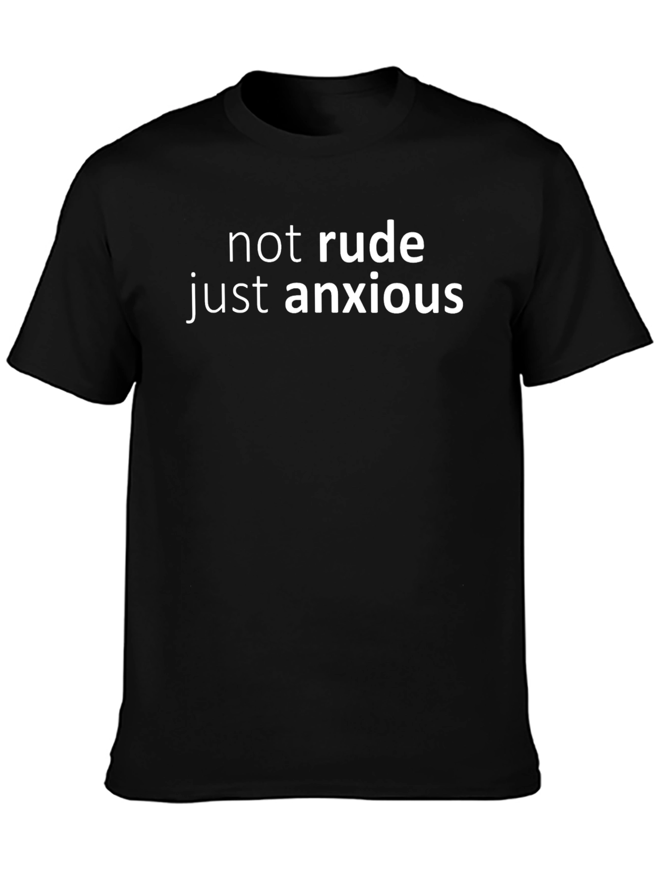 Black Anxious Graphic Tee - Soft Cotton Casual Shirt view 3