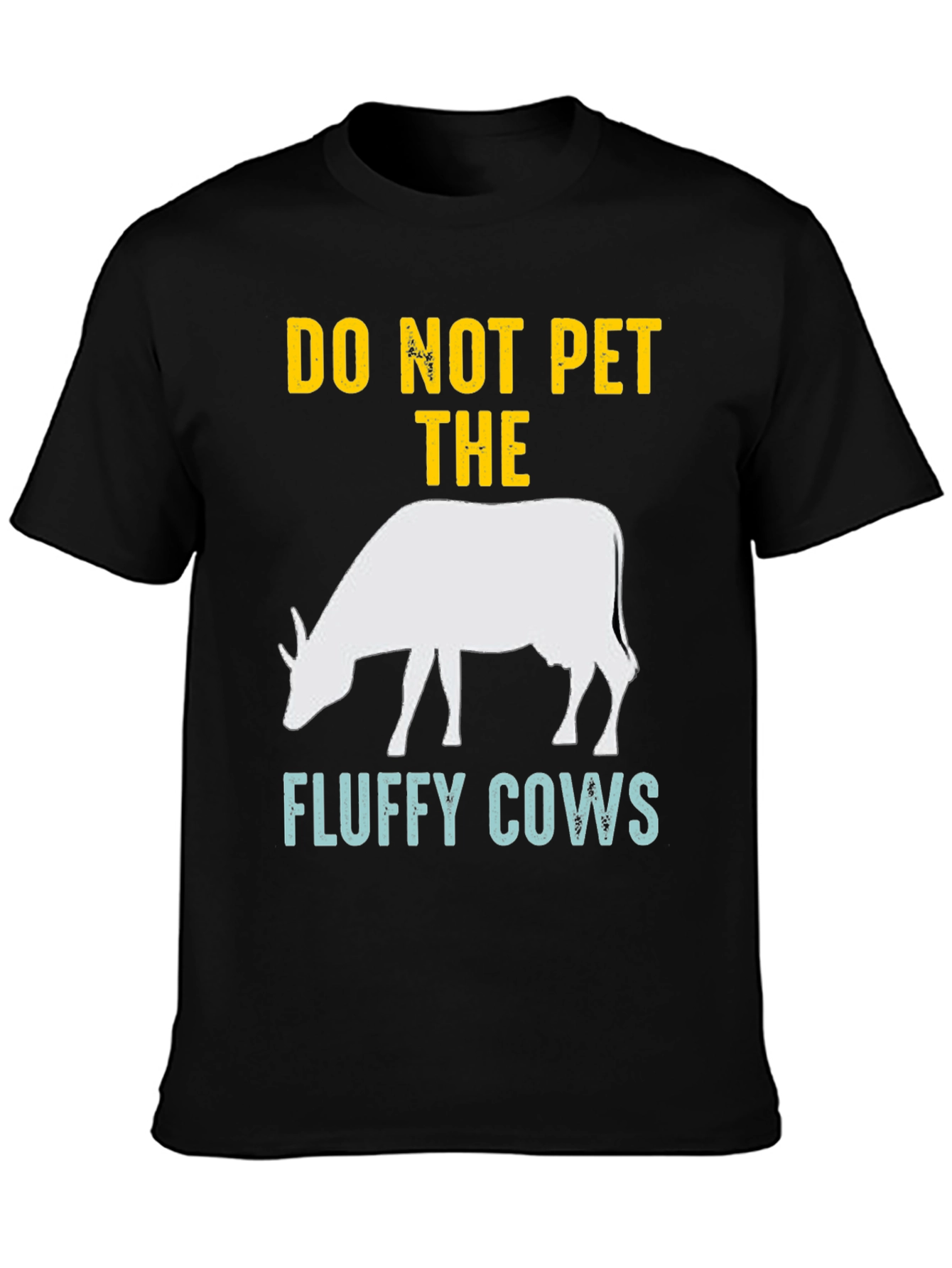 Black Do Not Pet The Fluffy Cows Graphic Tee view 3