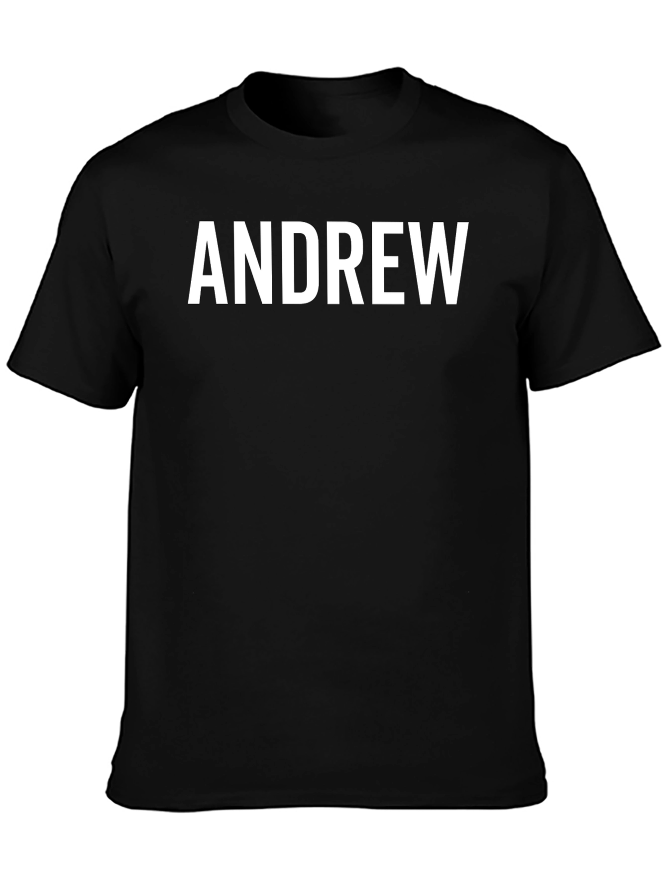 Black Personalized "Andrew" Text Black T-Shirt view 3