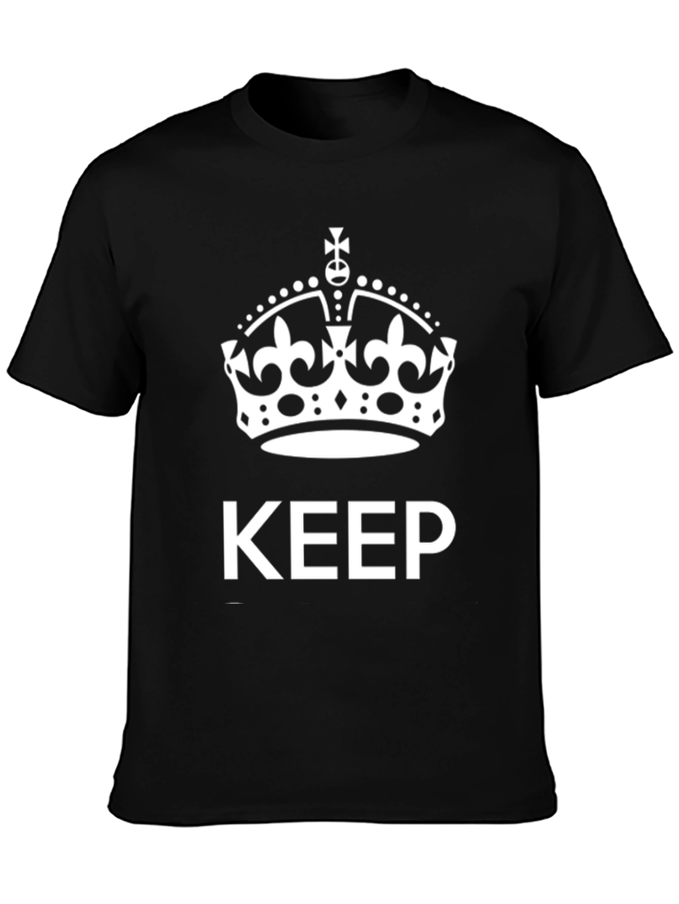 Black Keep Calm Crown Graphic Tee - Black view 3