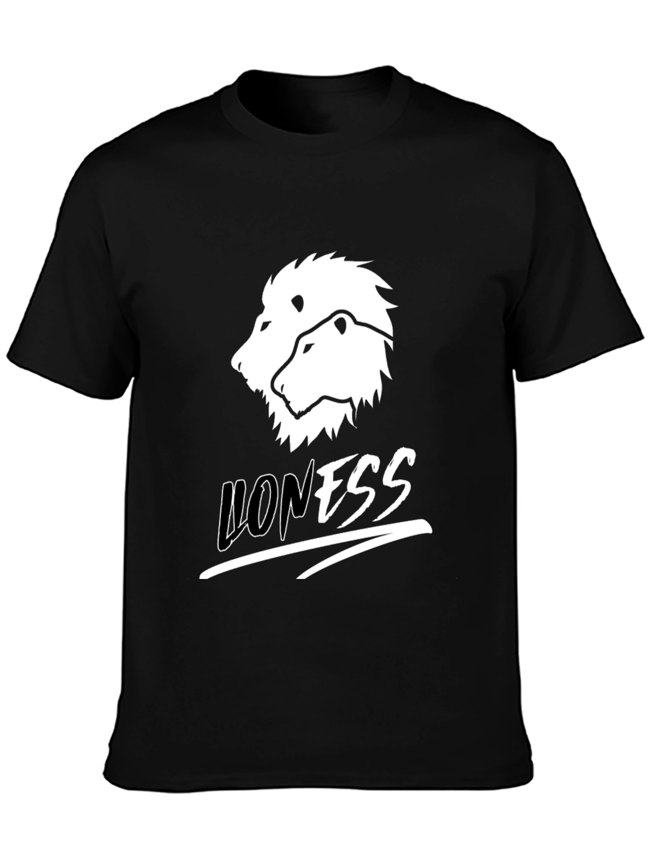 Black Lioness Graphic Print Black T-Shirt view 3