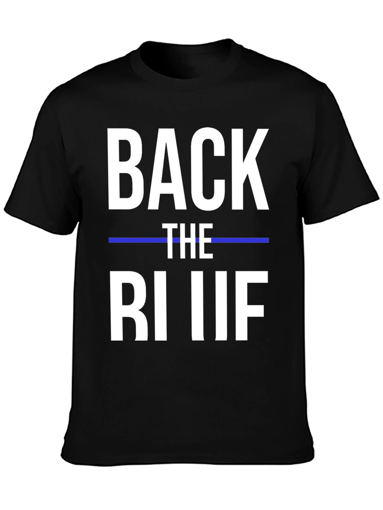Black Back the Blue T-Shirt - Support Law Enforcement view 3