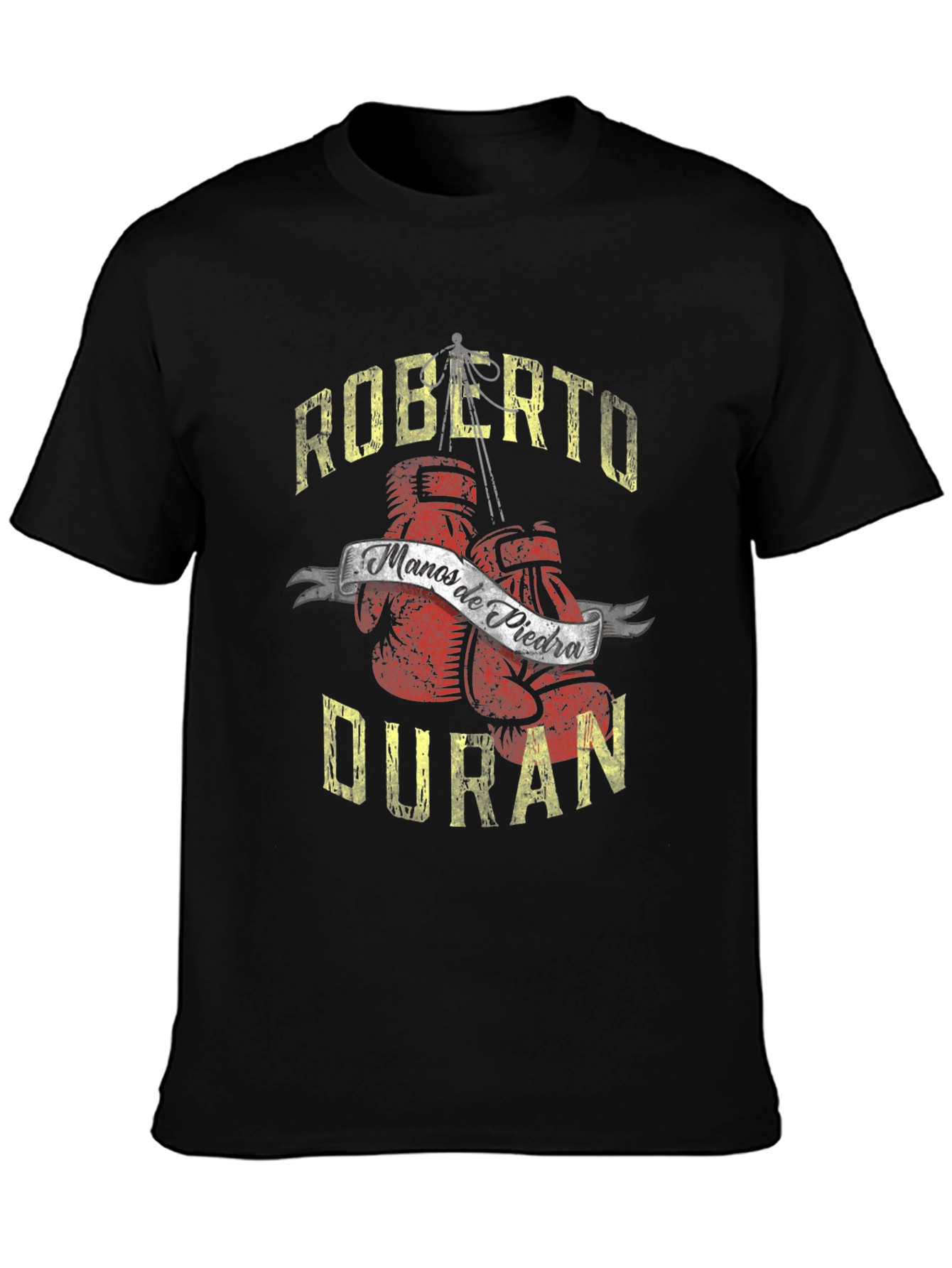 Black Roberto Duran Boxing T-Shirt view 3