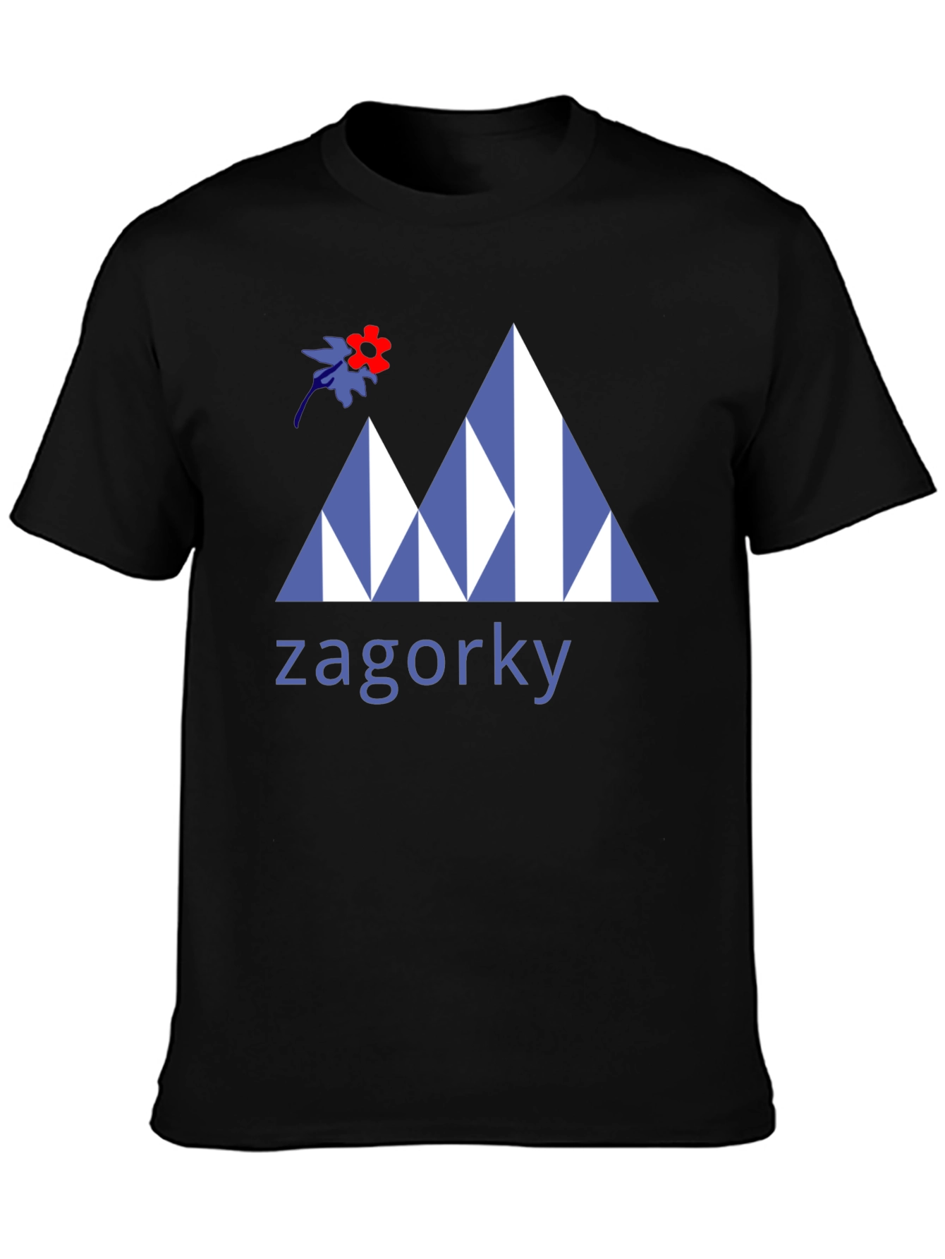 Black Zagorky Mountain Design Black T-Shirt view 3