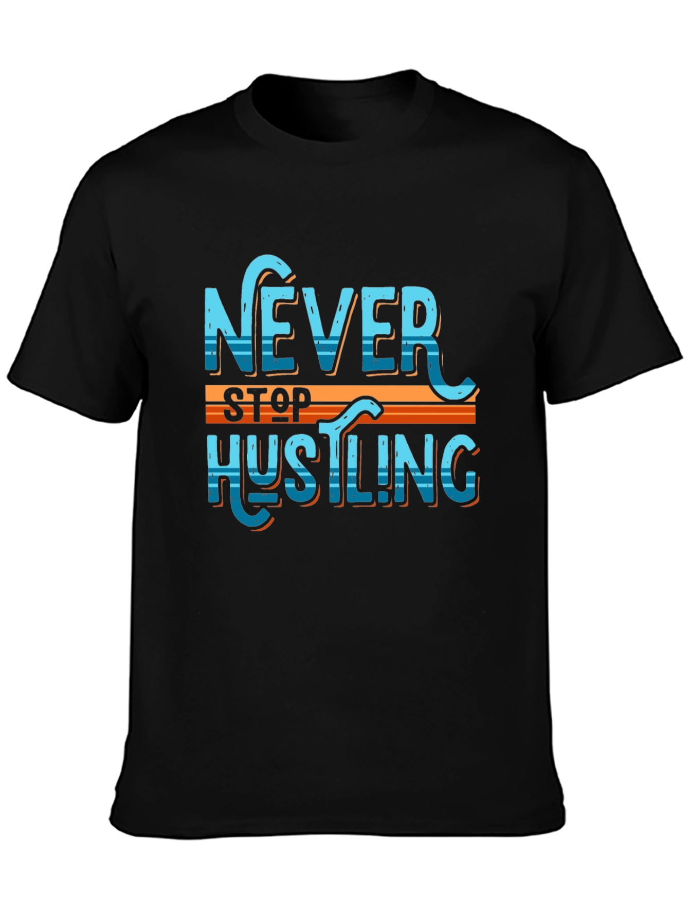 Black Never Stop Hustling Graphic Tee view 3