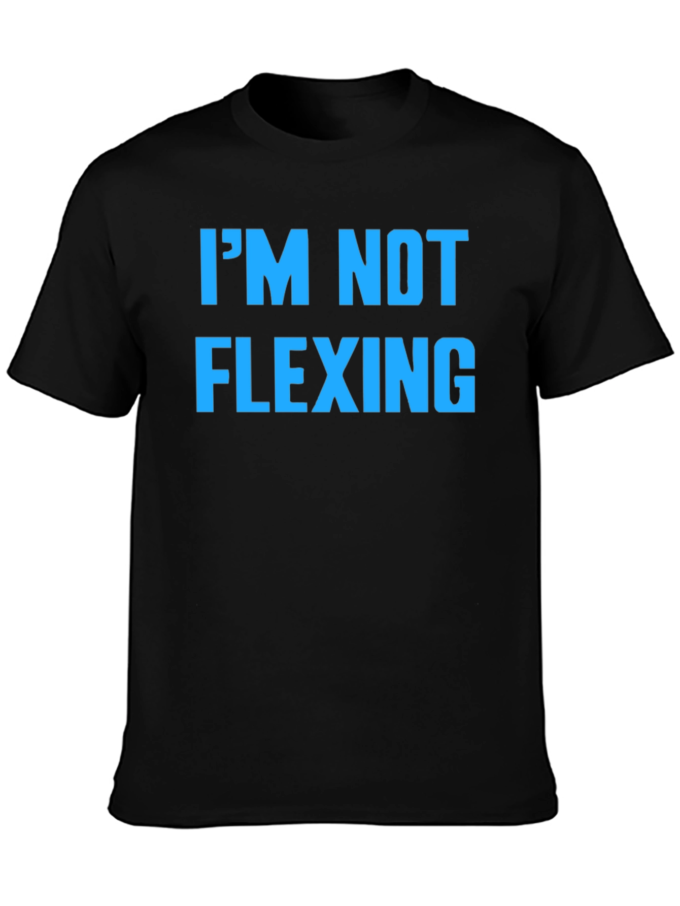 Black I'm Not Flexing Graphic Tee - Black view 3