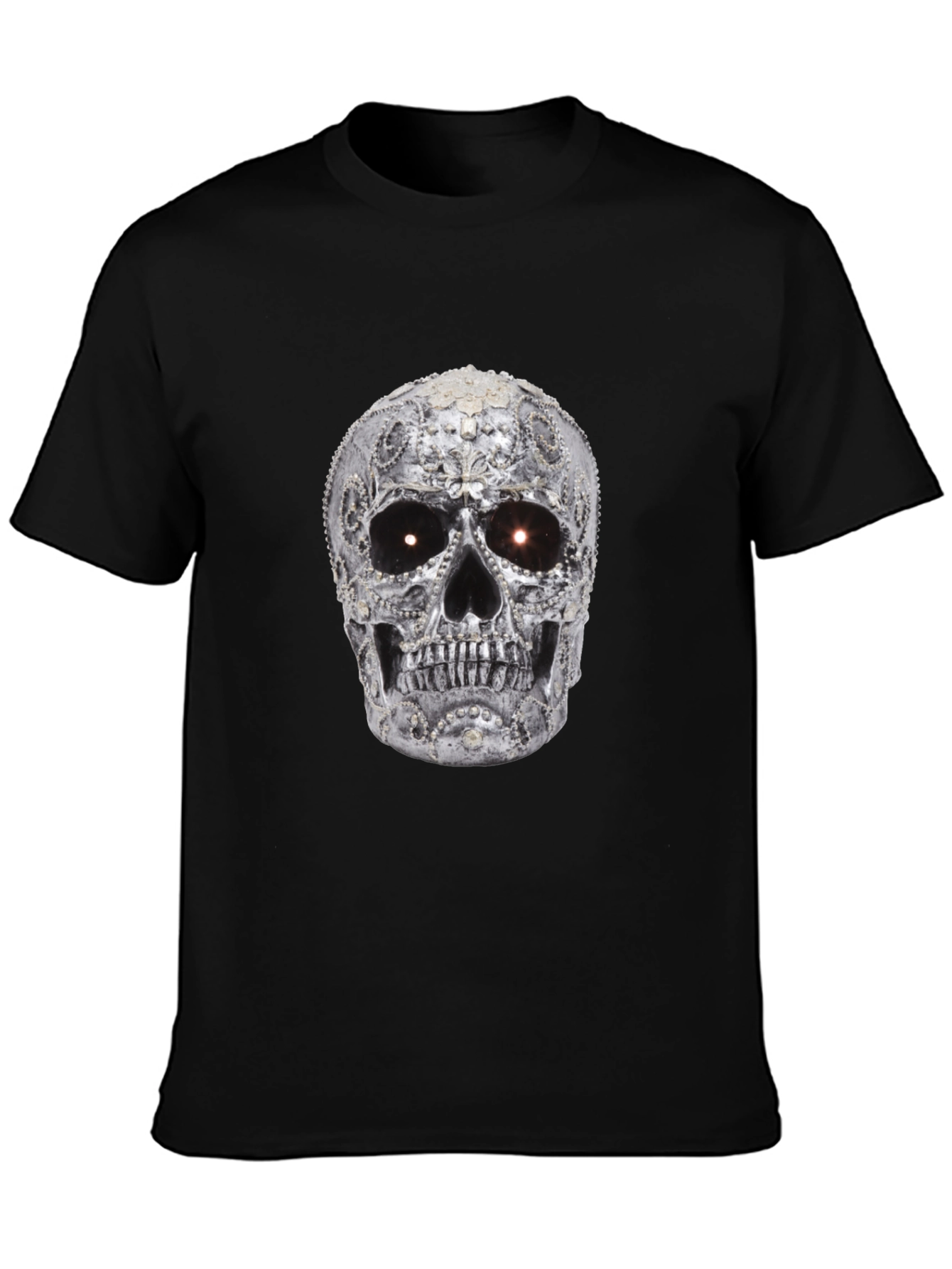 Black Skull T-Shirt - Black Graphic Tee view 3
