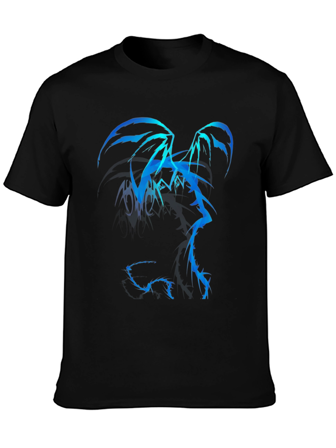 Black Blue Dragon Graphic Tee - Men's Black T-Shirt view 3