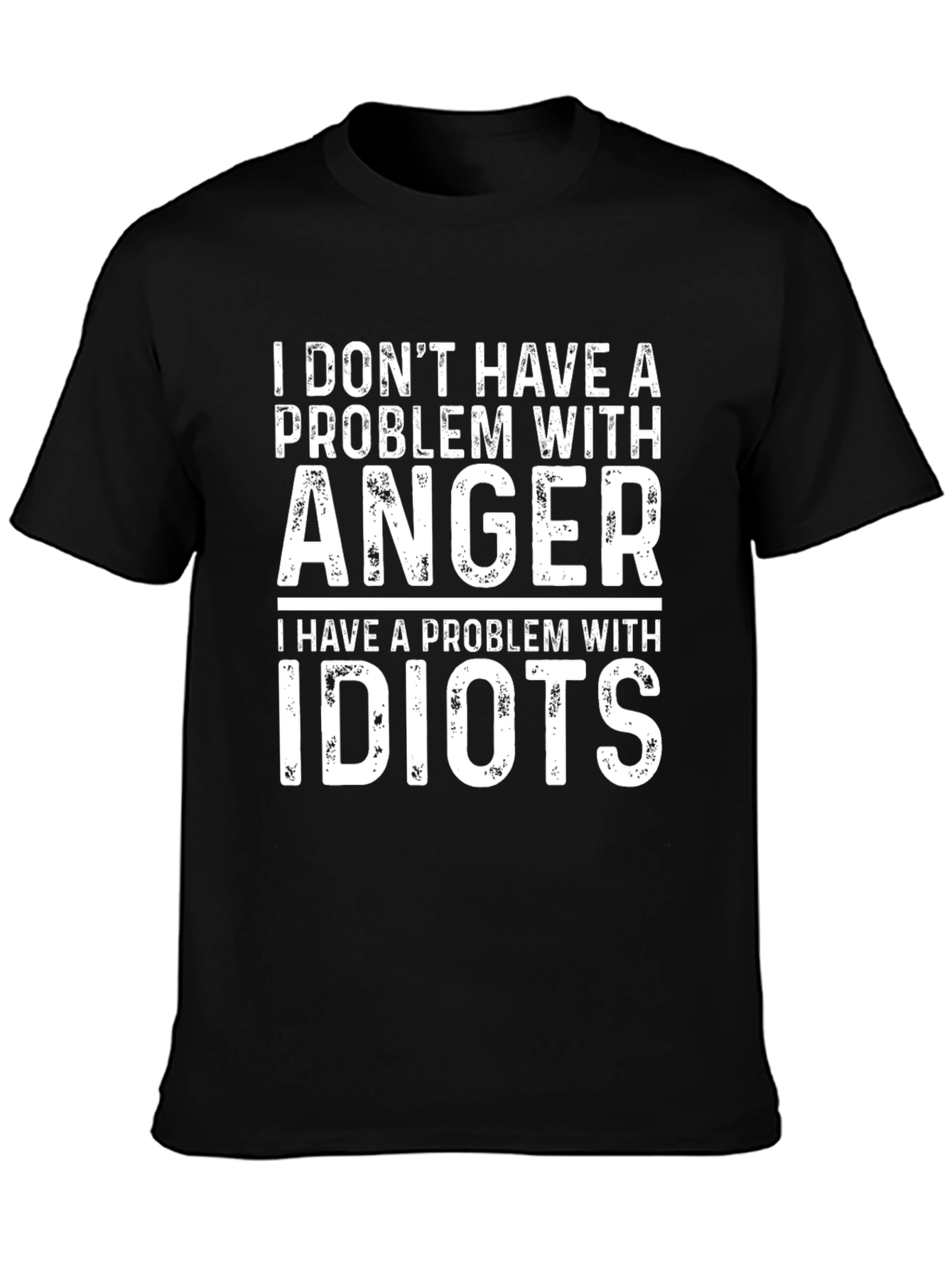 Black Humorous "I Don't Have An Anger Problem" Graphic Tee view 3