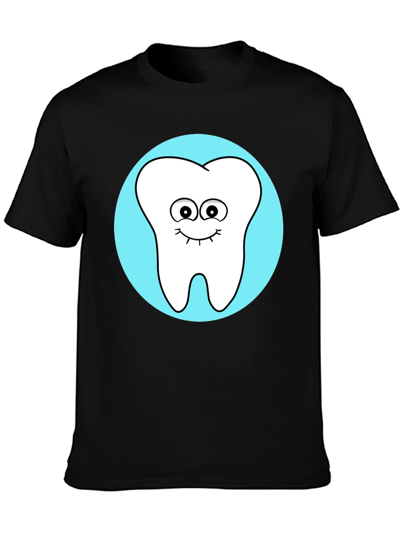 Black Cute Tooth Graphic Tee - Fun Dentist Shirt view 3