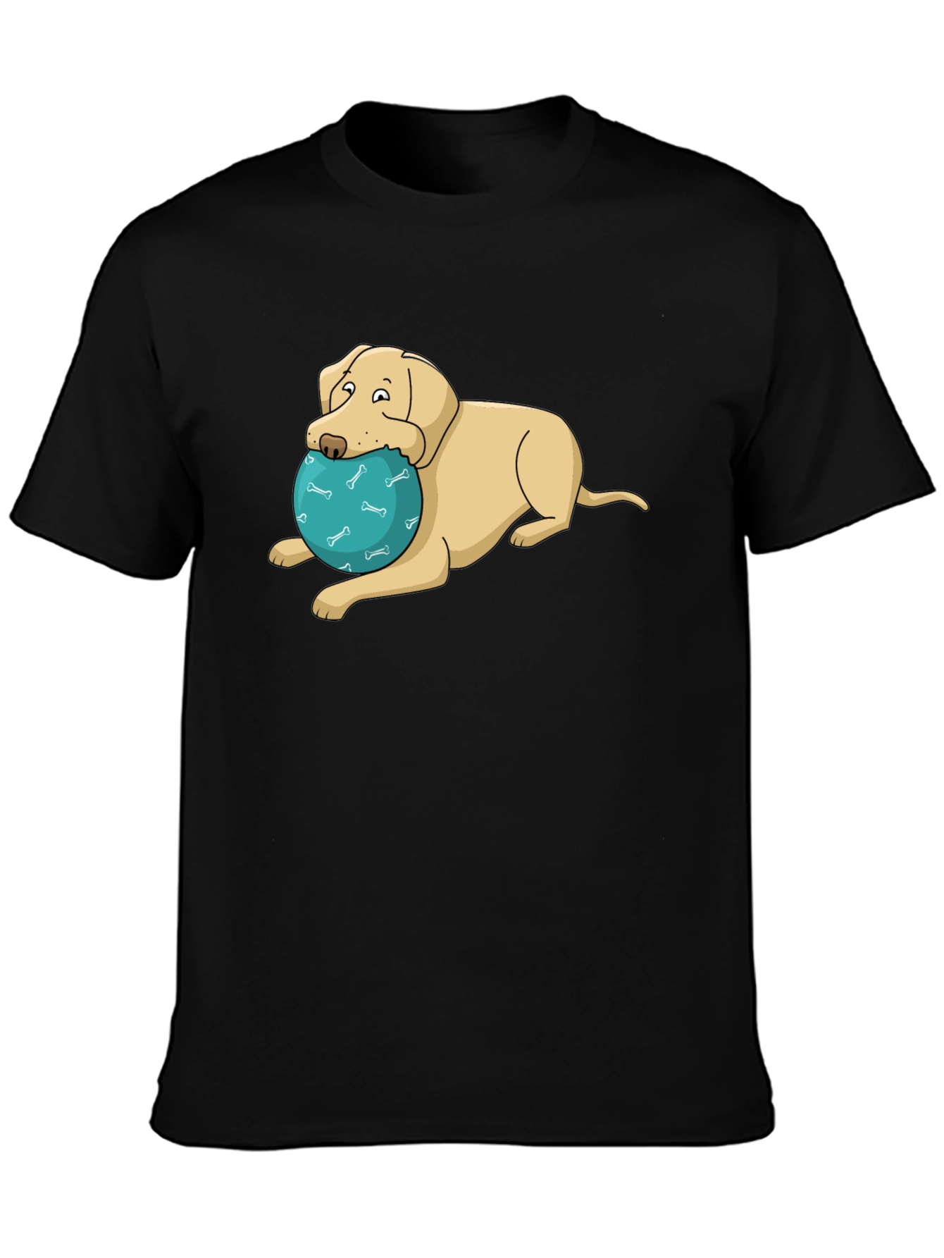 Black Dog and Ball Graphic T-Shirt view 3
