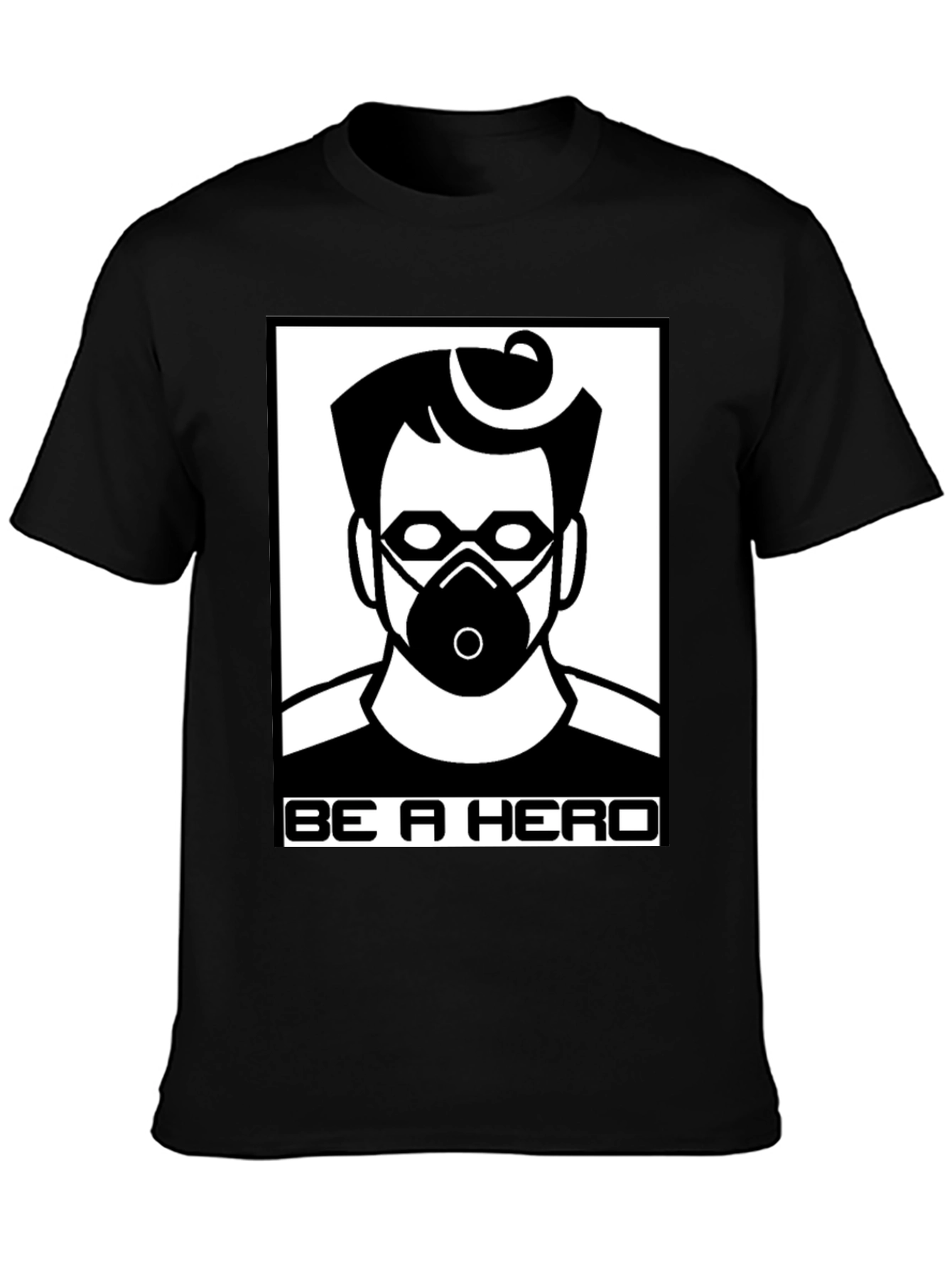 Black Be A Hero T-Shirt - Masked Hero view 3